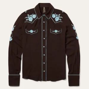 Embroidered Retro Western Shirt -STETSON