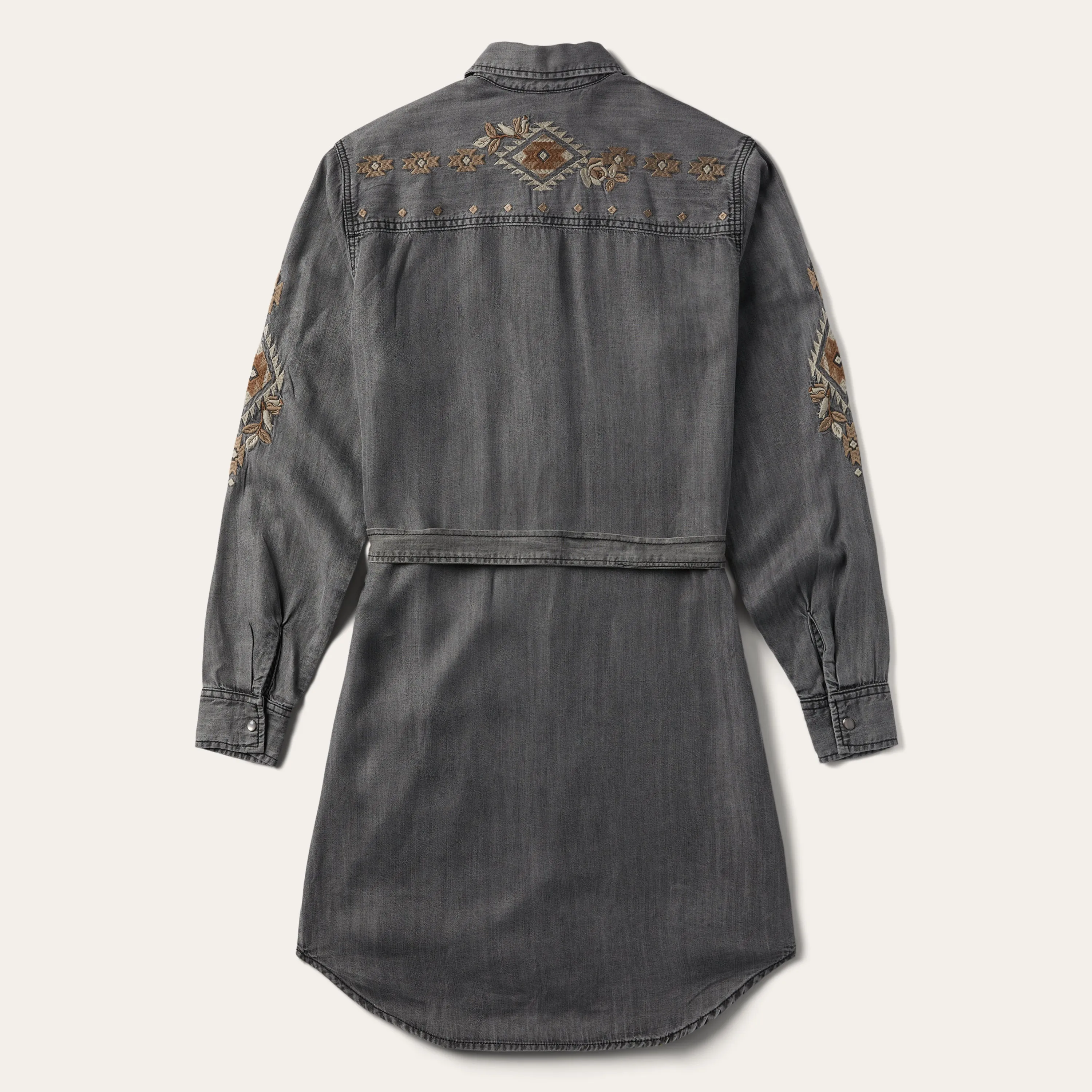 Embroidered Snap Front Shirt Dress -STETSON