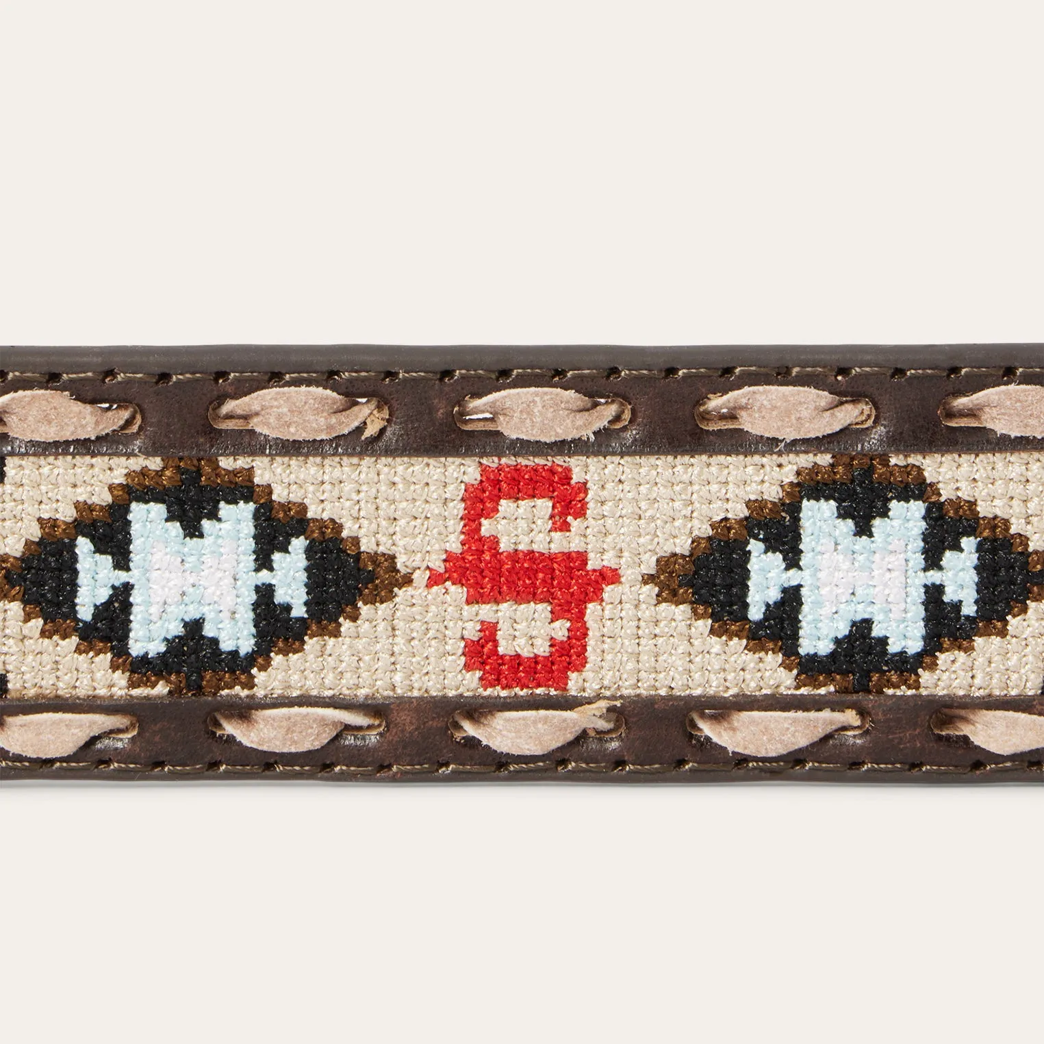 Embroidered Tooled Tab Belt -STETSON