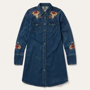 Embroidered Western Shirt Dress -STETSON