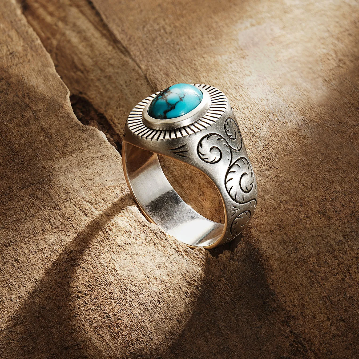 Filigree Ring with Turquoise -STETSON