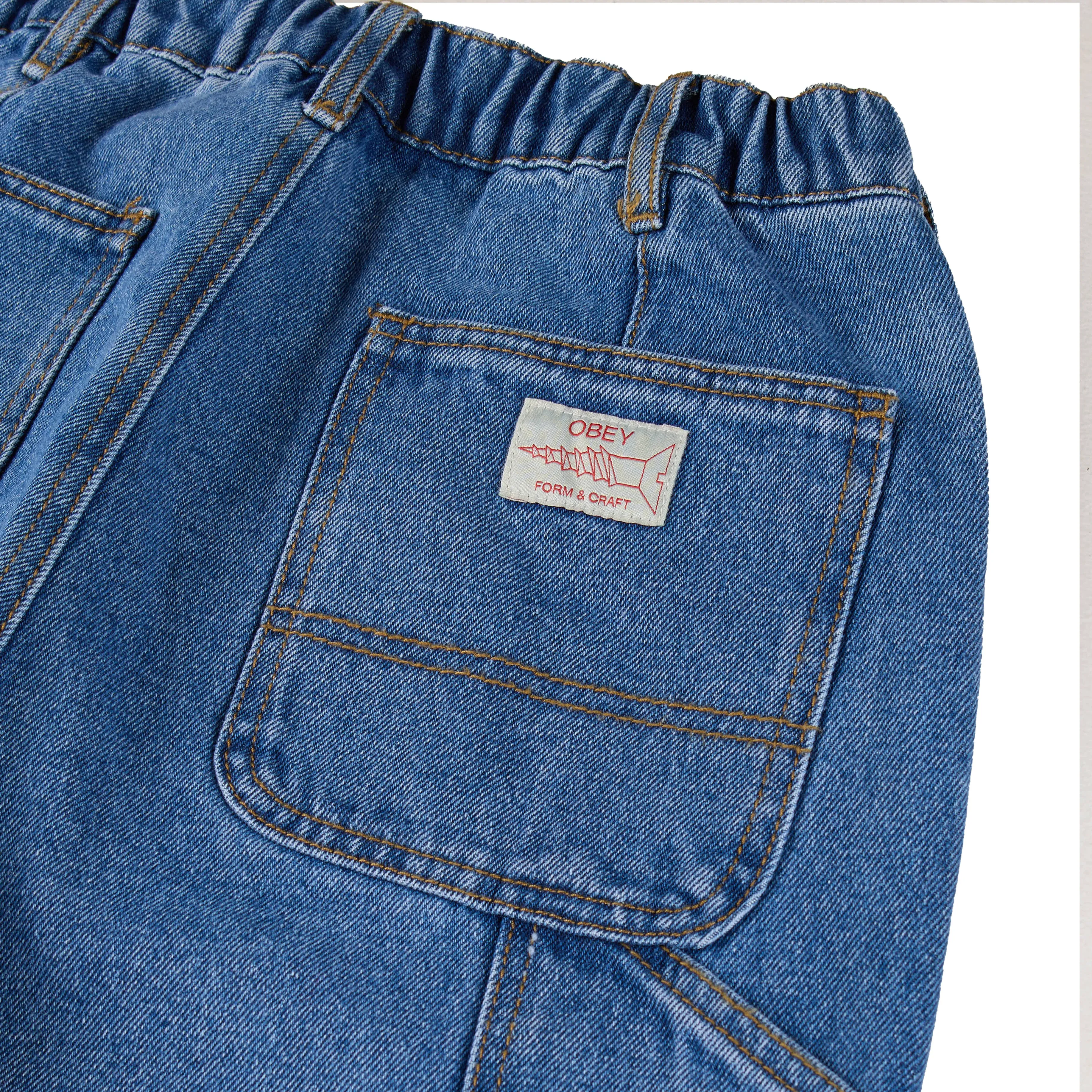 Flash Sale! Obey Womens Sybil Carpenter Denim Light Indigo  Stylish & Comfortable