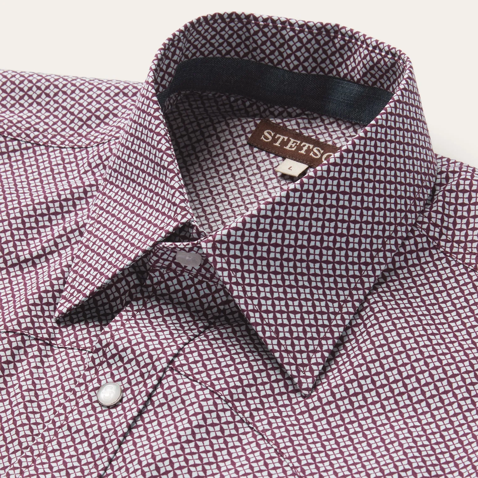 Four Point Geo Print Western Shirt -STETSON