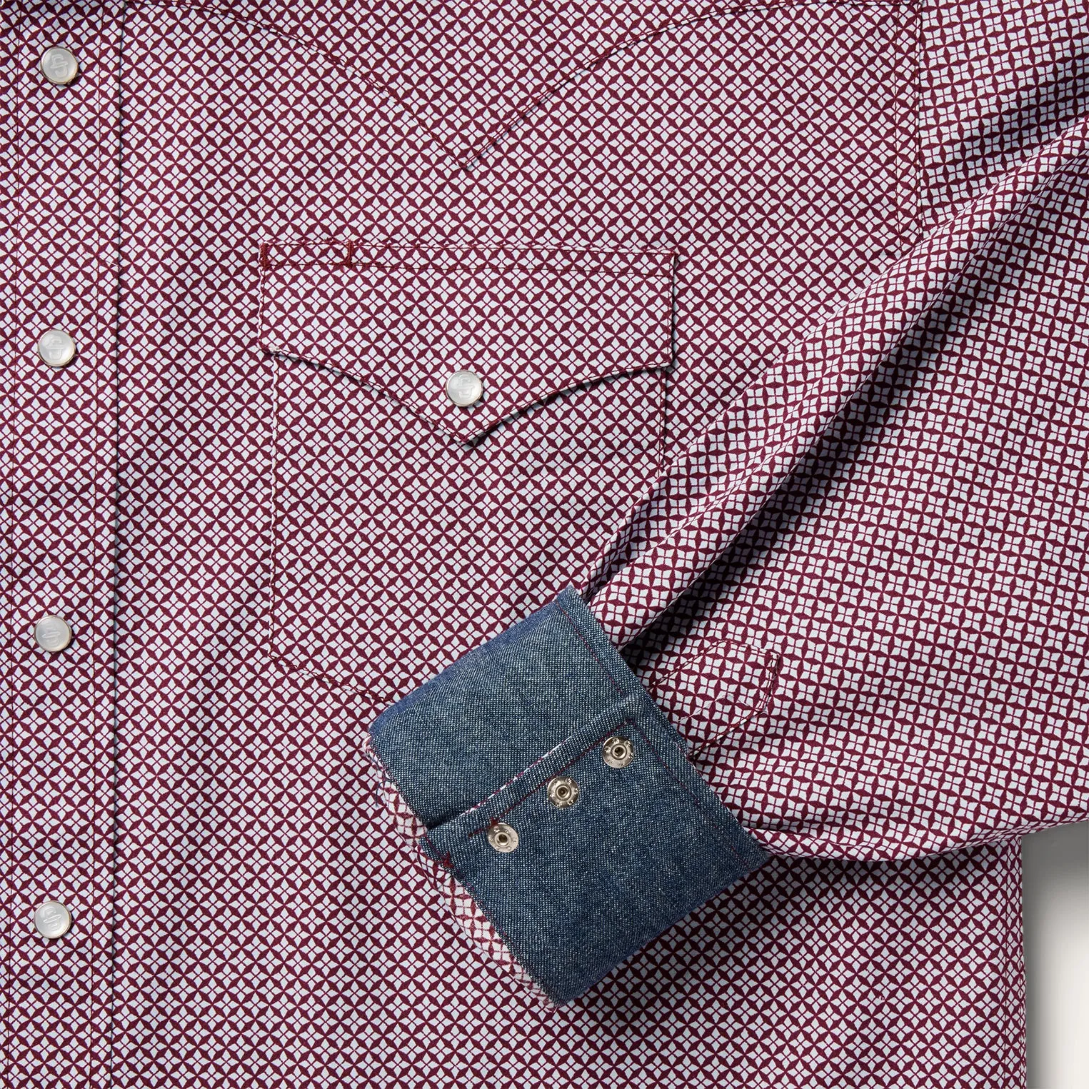 Four Point Geo Print Western Shirt -STETSON