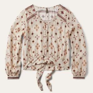 Gaucho Print Herringbone Blouse -STETSON