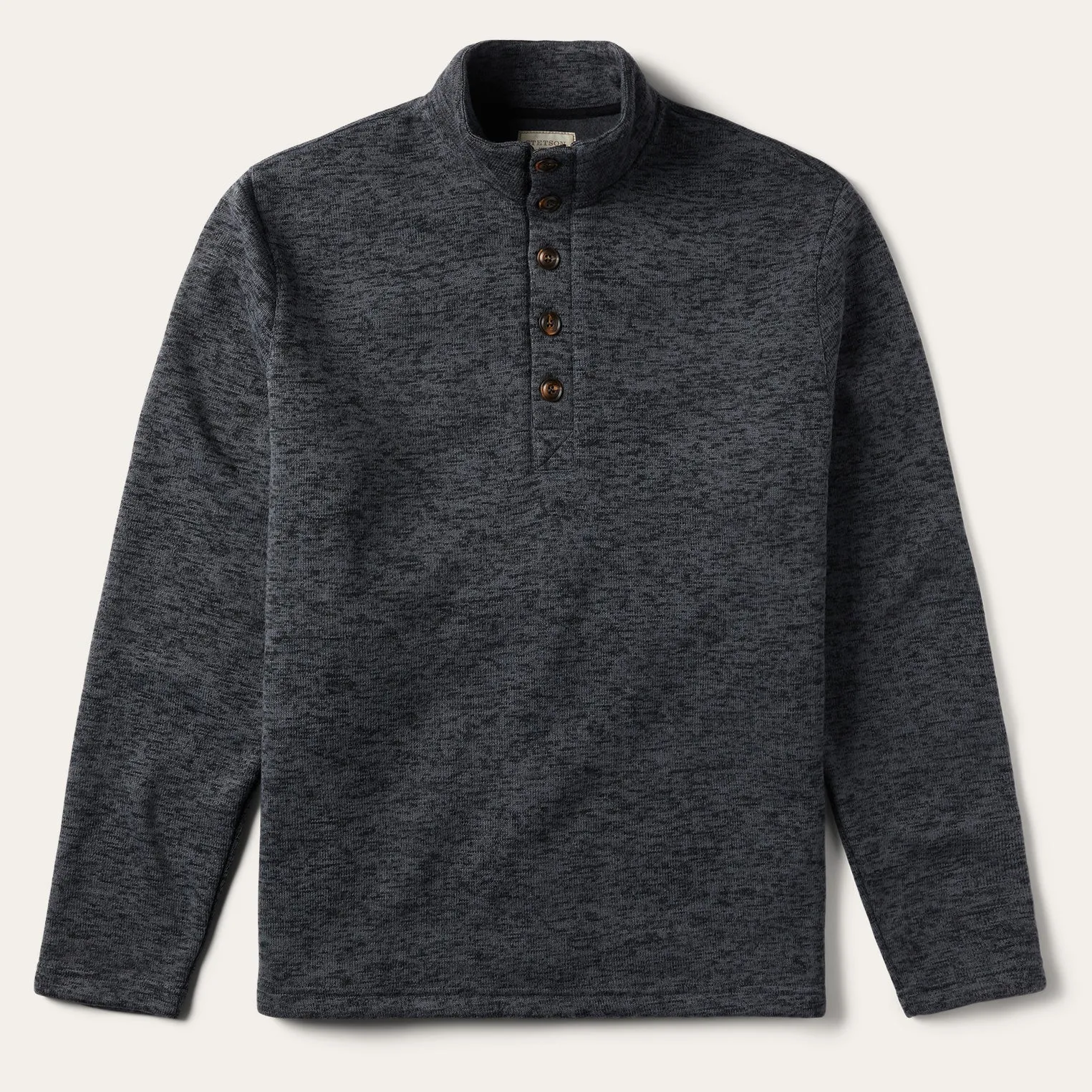 Grey Bonded Knit Sweater -STETSON