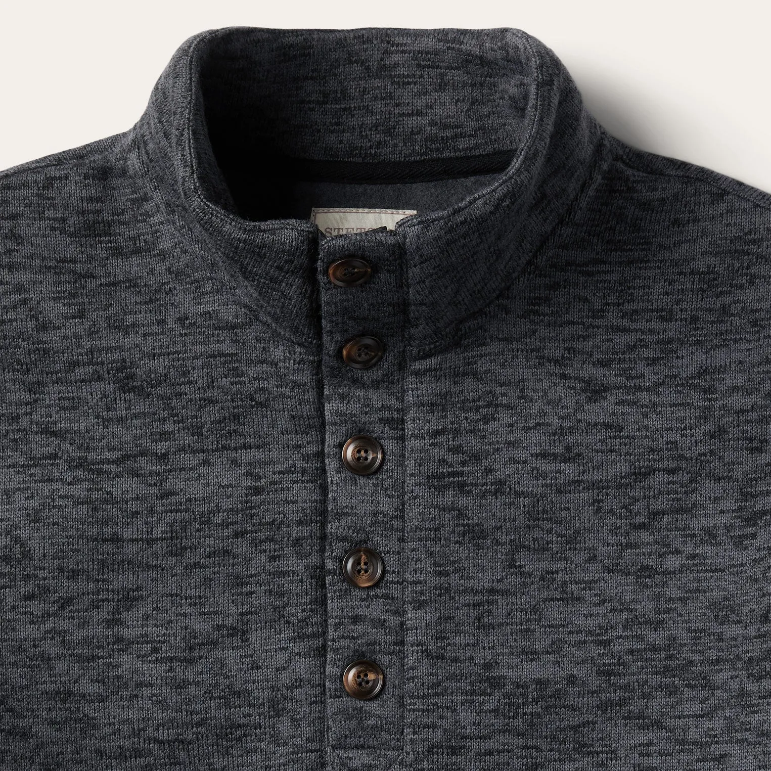 Grey Bonded Knit Sweater -STETSON
