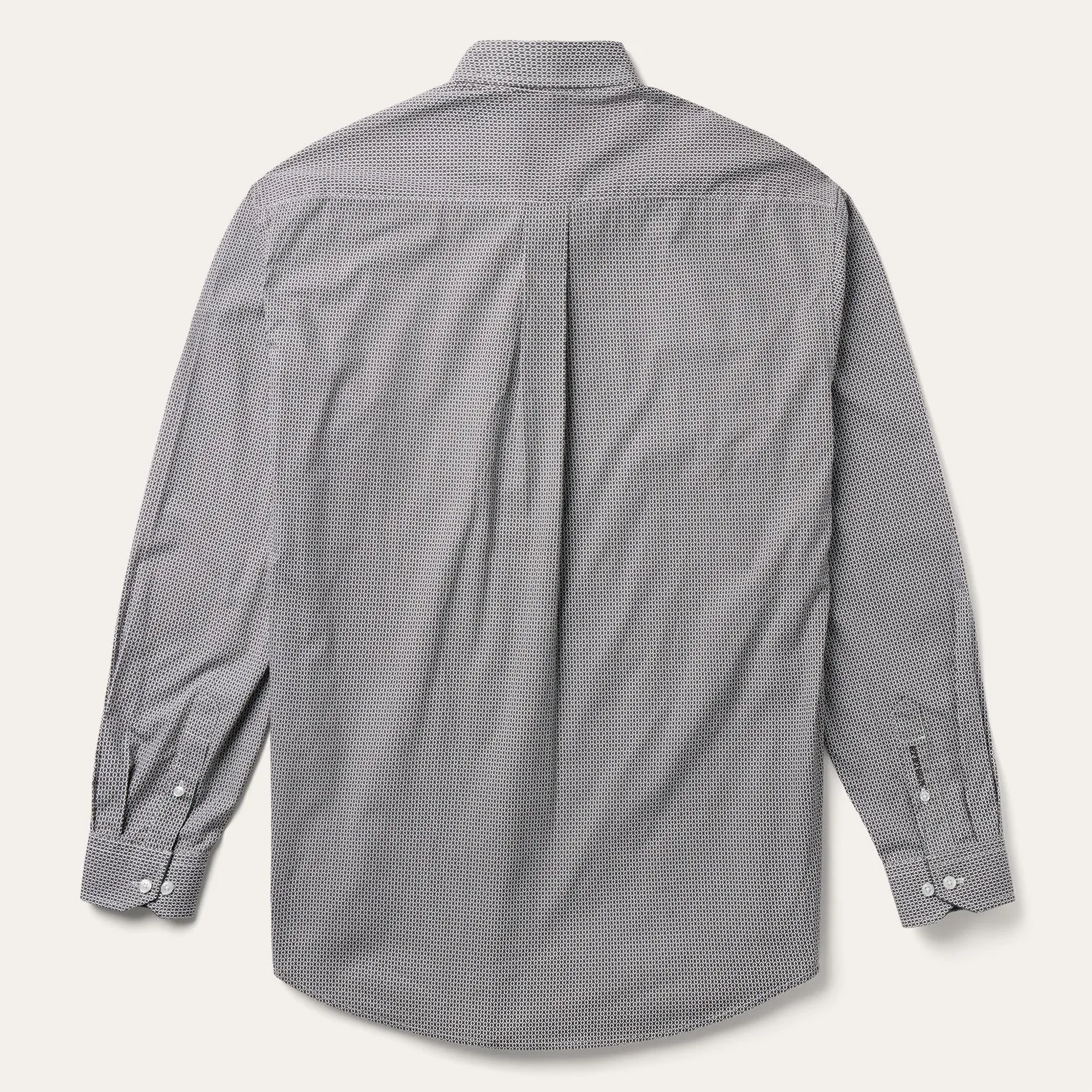 Grey Geo Print Button Front Shirt -STETSON