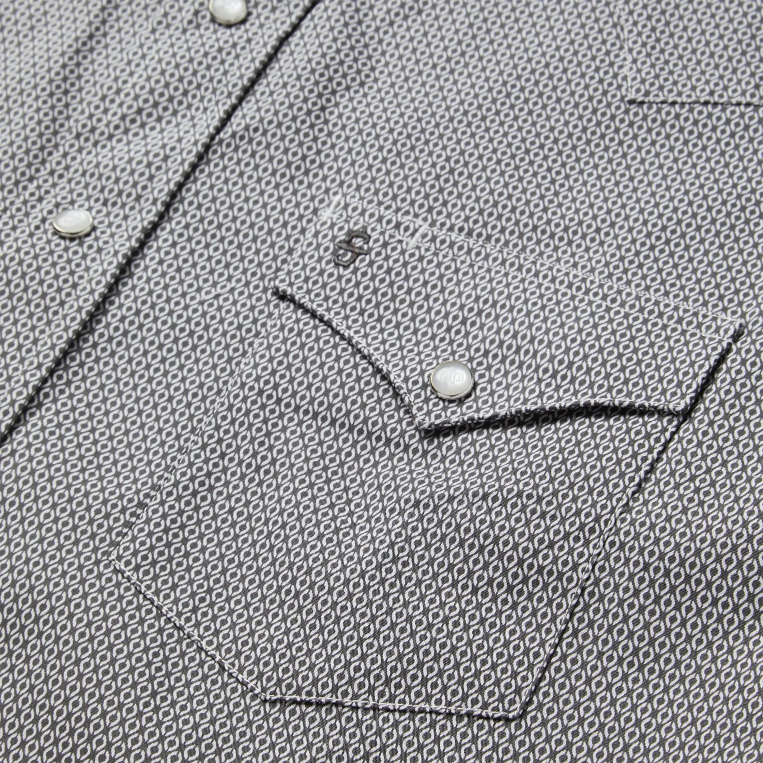 Grey Geo Print Western Shirt -STETSON