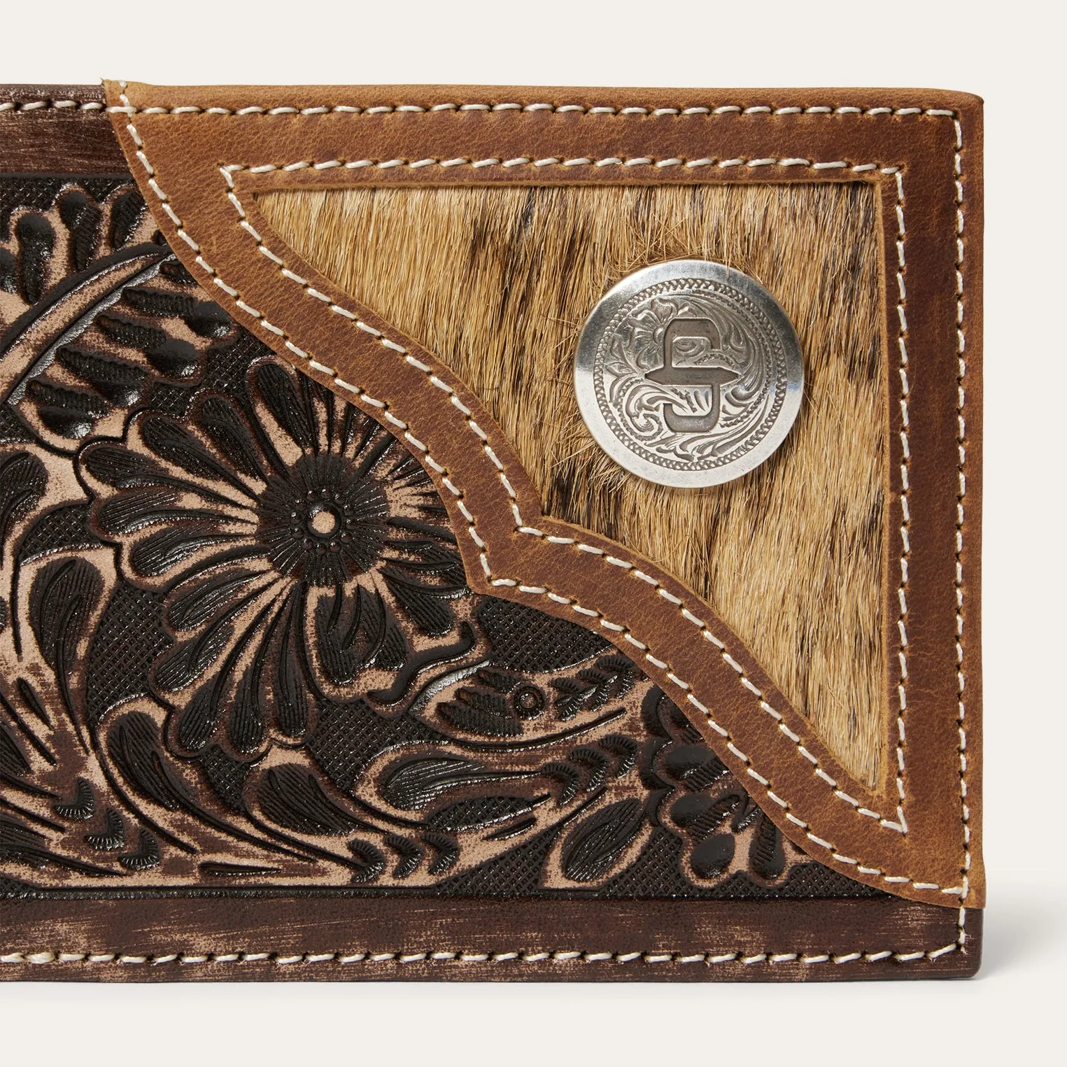 Hair-On-Hide Concho Bi-Fold Wallet -STETSON