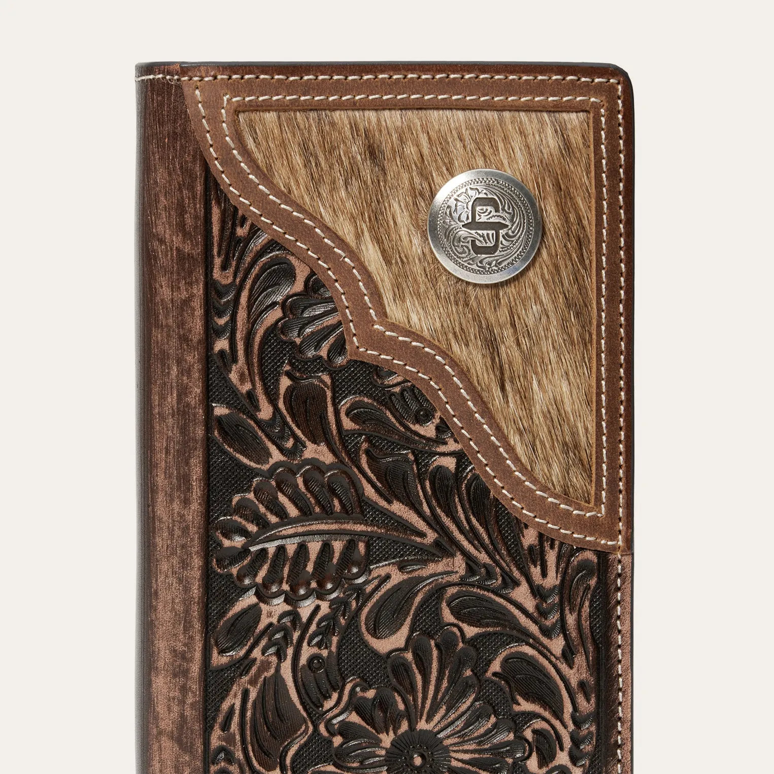 Hair-On-Hide Concho Checkbook -STETSON