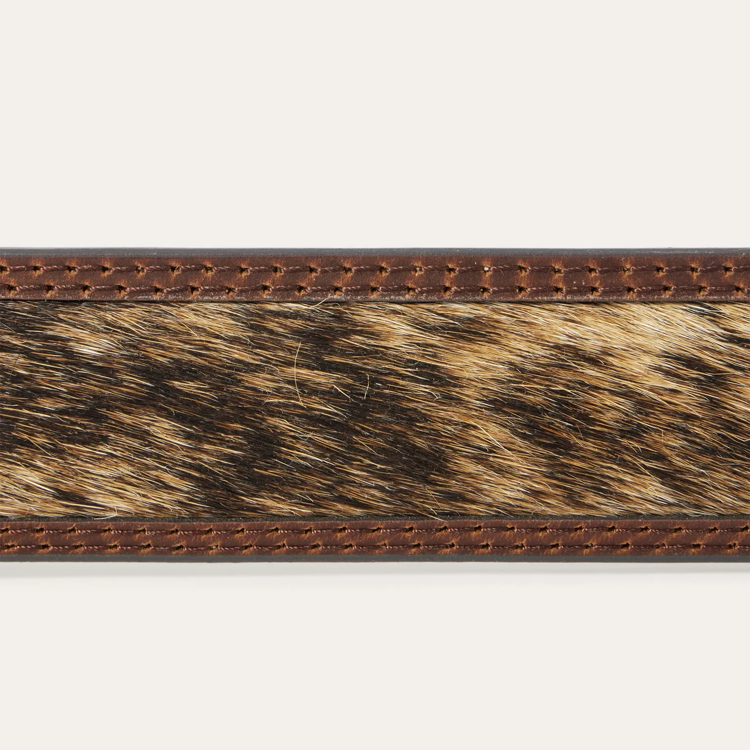 Hair-on-Hide Tooled Tab Belt -STETSON