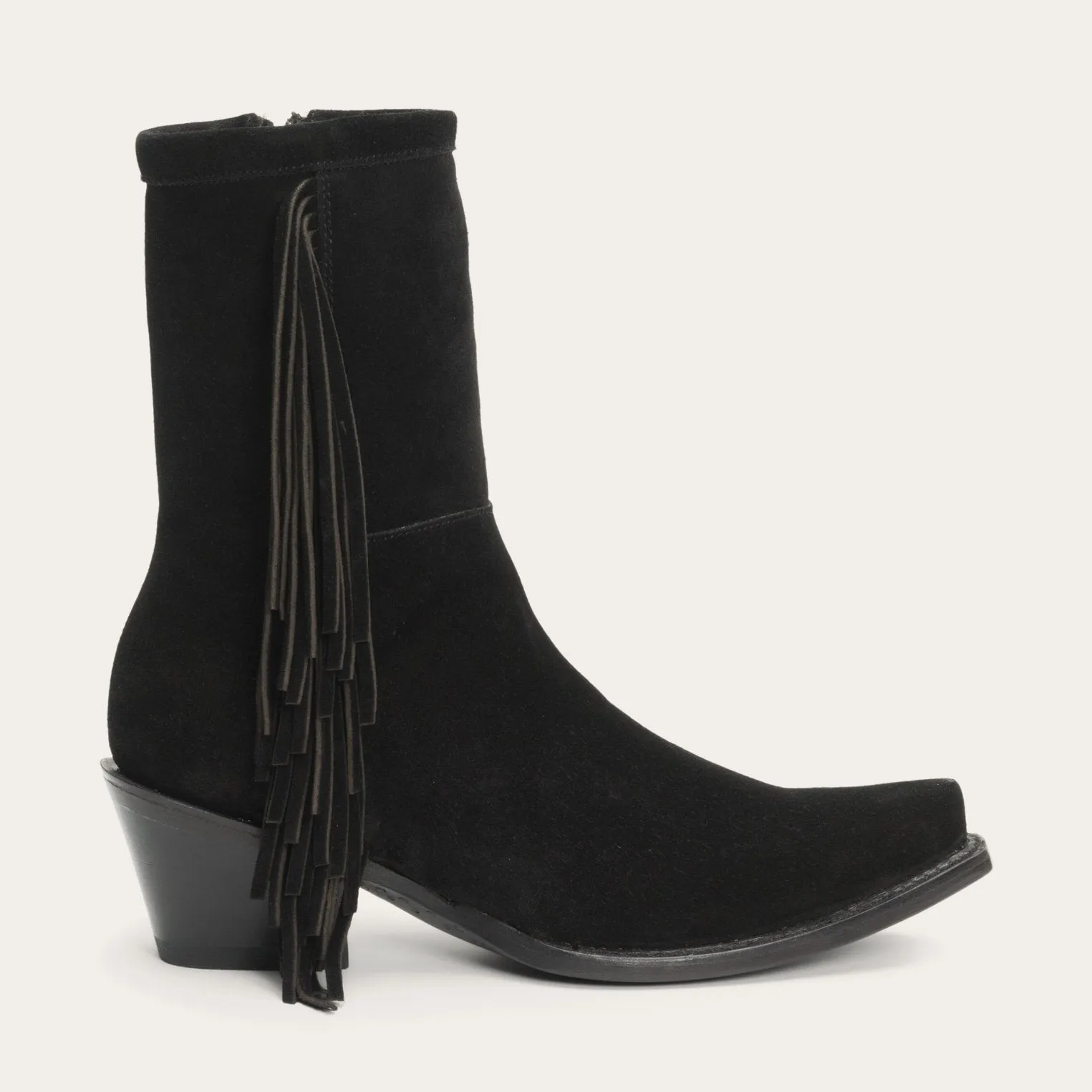 Halle Suede Fringe Side Zip Boot -STETSON
