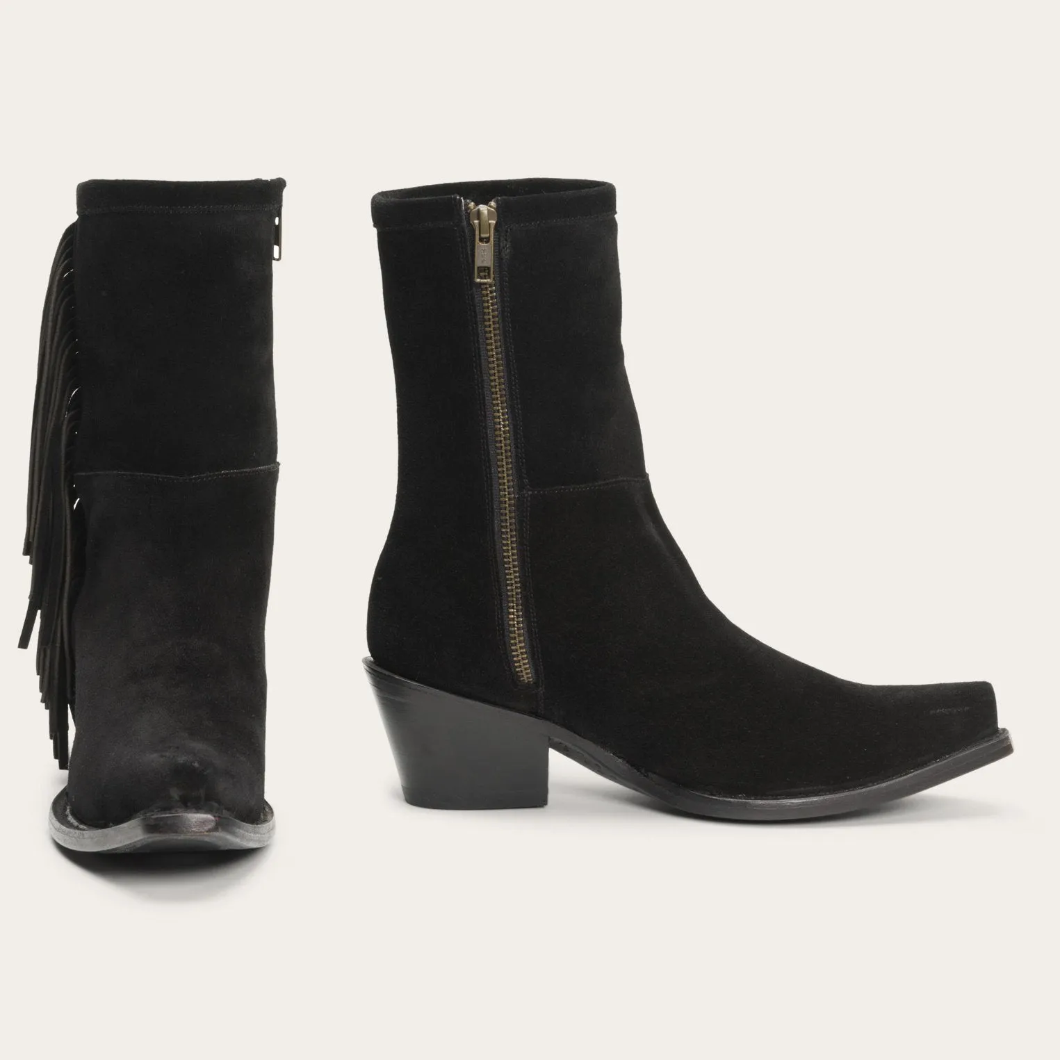 Halle Suede Fringe Side Zip Boot -STETSON