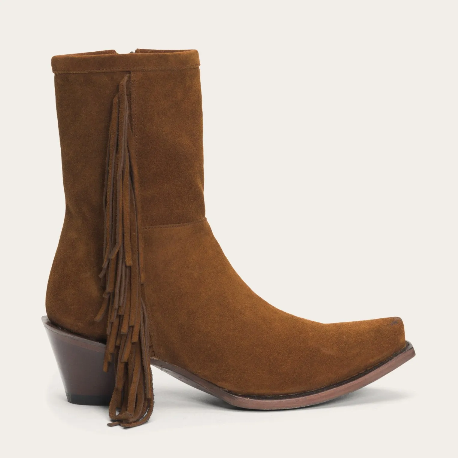 Halle Suede Fringe Side Zip Boot -STETSON