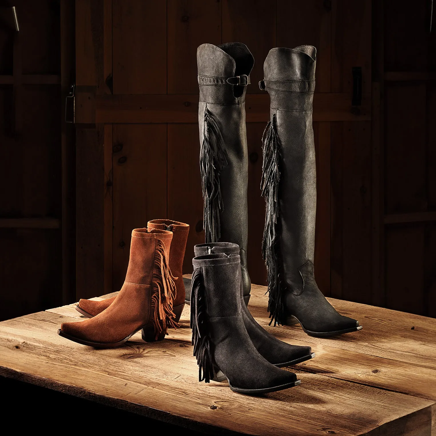 Halle Suede Fringe Side Zip Boot -STETSON