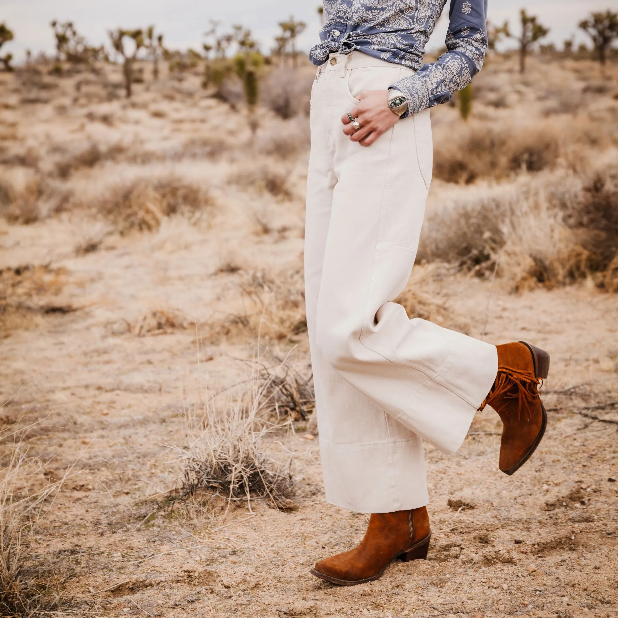 Halle Suede Fringe Side Zip Boot -STETSON