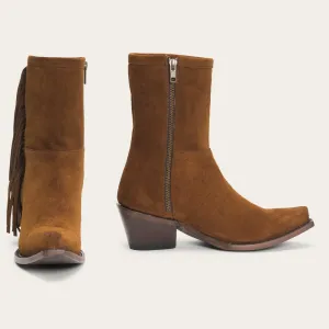 Halle Suede Fringe Side Zip Boot -STETSON