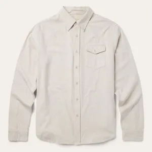Heathered Flannel Button-Down Shirt -STETSON