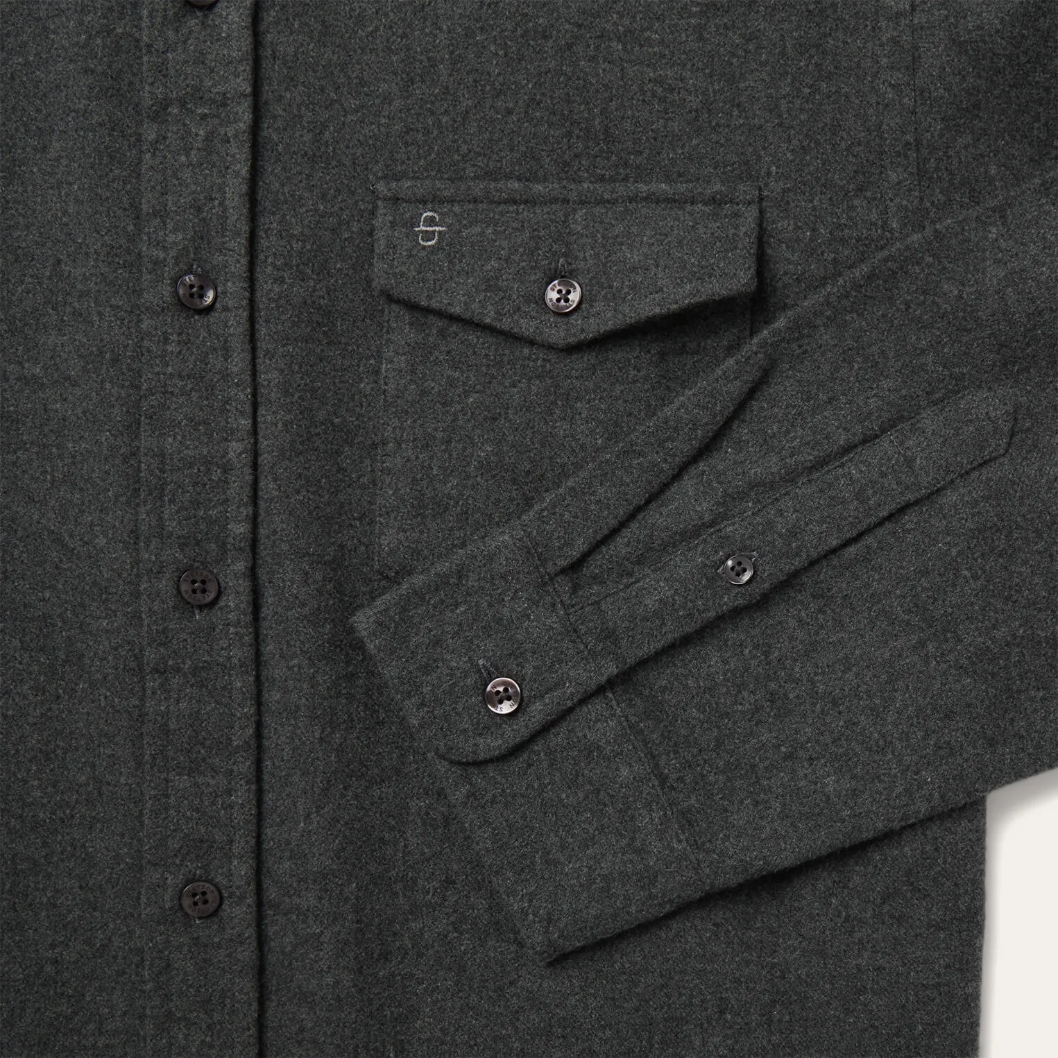 Heathered Flannel Button-Down Shirt -STETSON