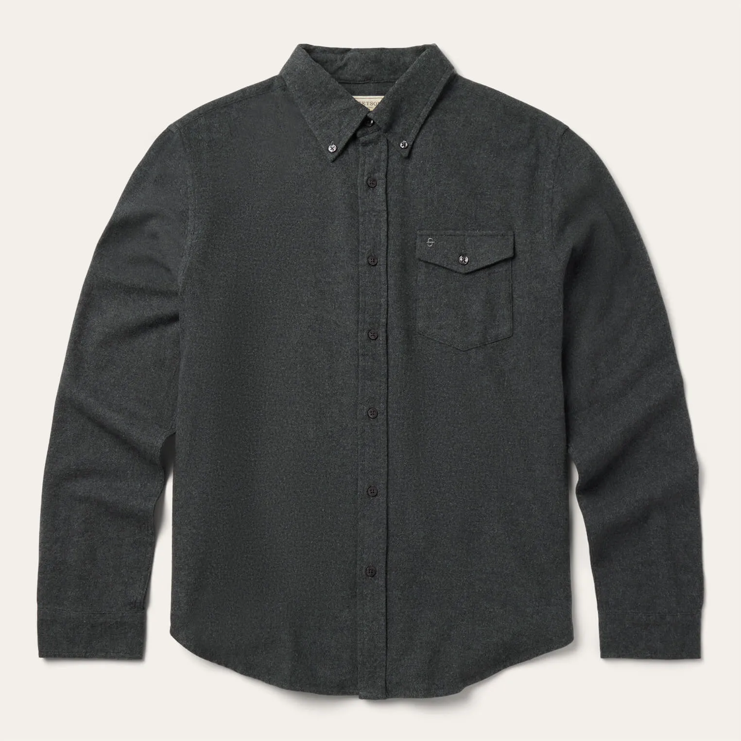 Heathered Flannel Button-Down Shirt -STETSON
