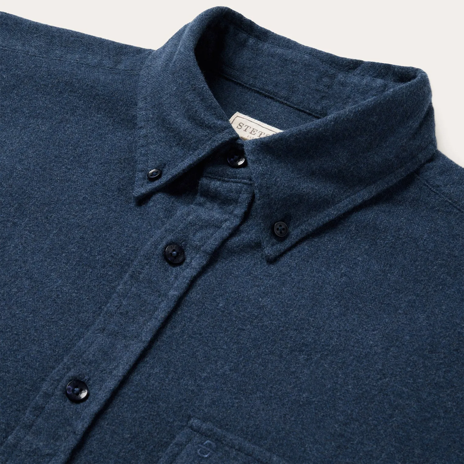 Heathered Flannel Button-Down Shirt -STETSON