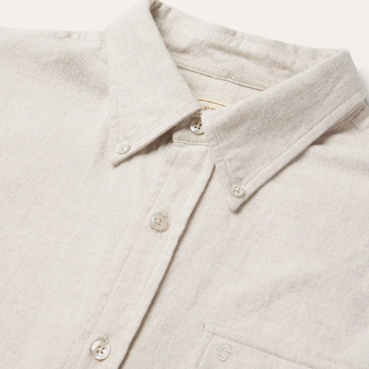 Heathered Flannel Button-Down Shirt -STETSON