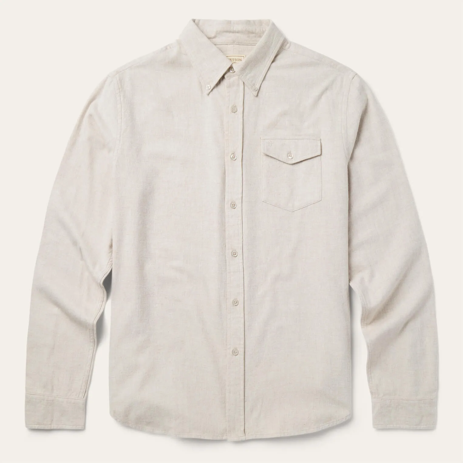 Heathered Flannel Button-Down Shirt -STETSON