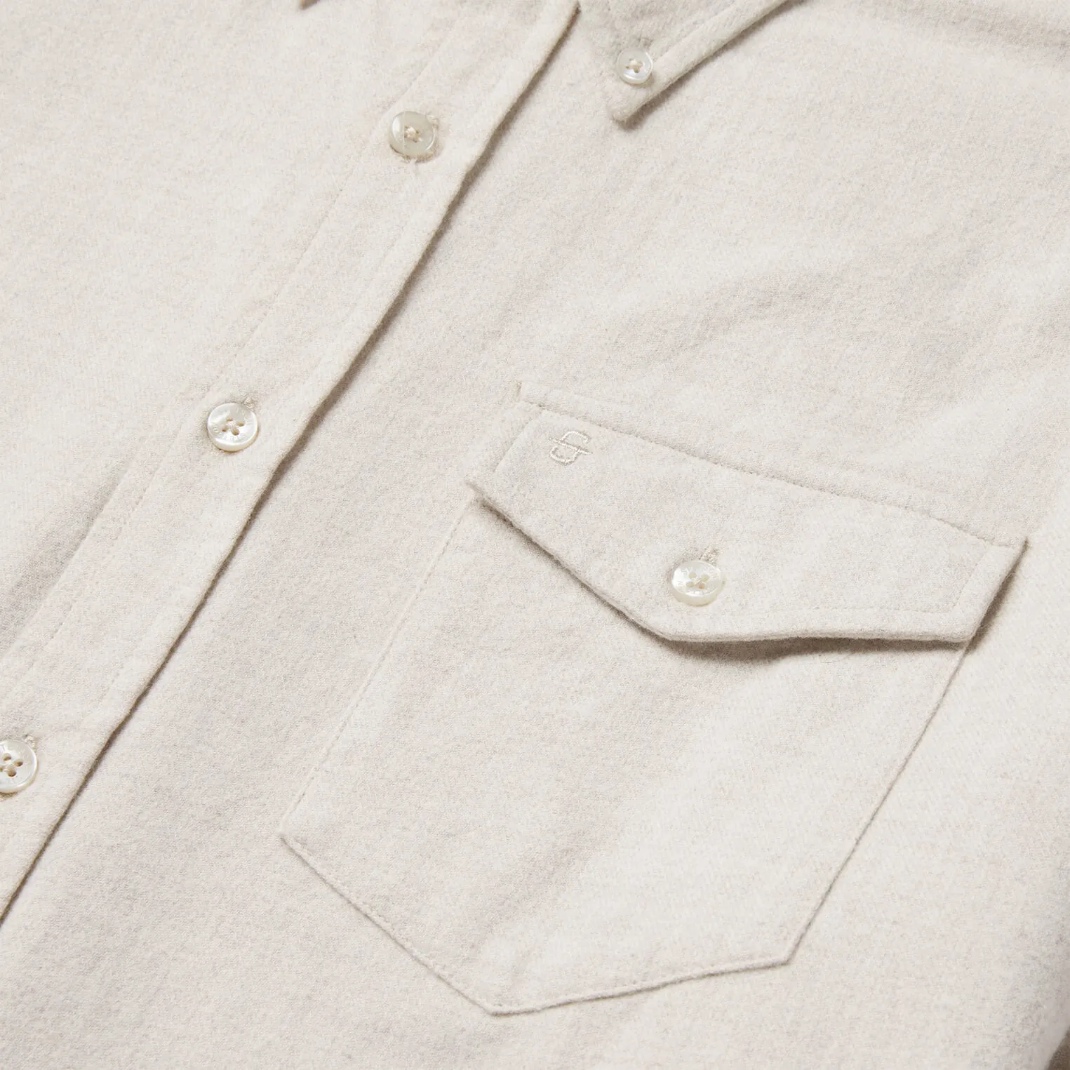 Heathered Flannel Button-Down Shirt -STETSON