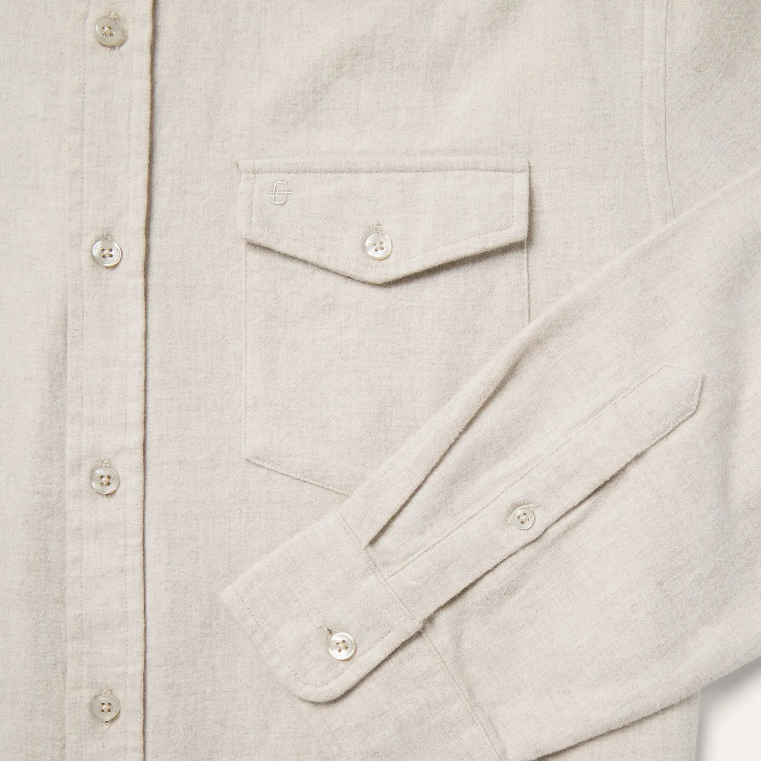 Heathered Flannel Button-Down Shirt -STETSON