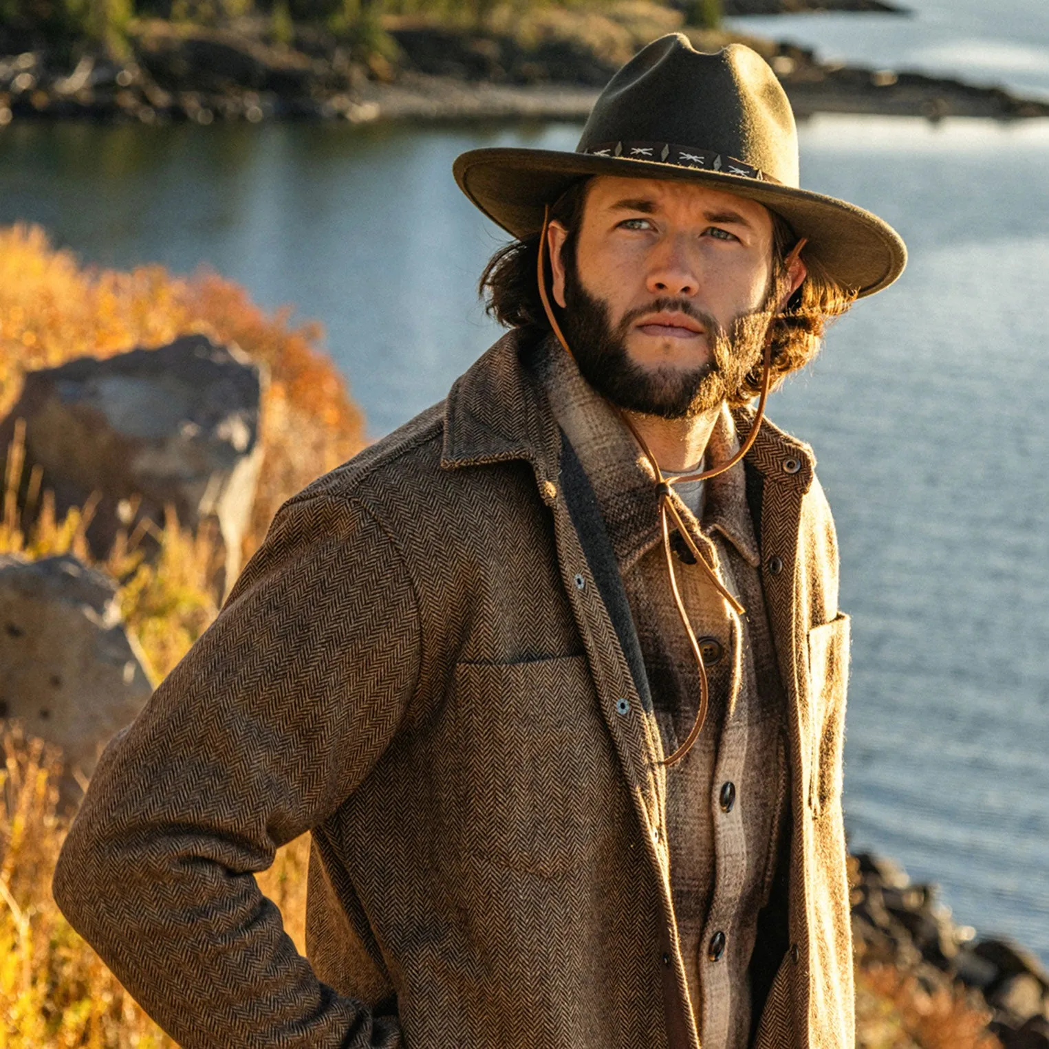 Herringbone Shirt Jacket -STETSON
