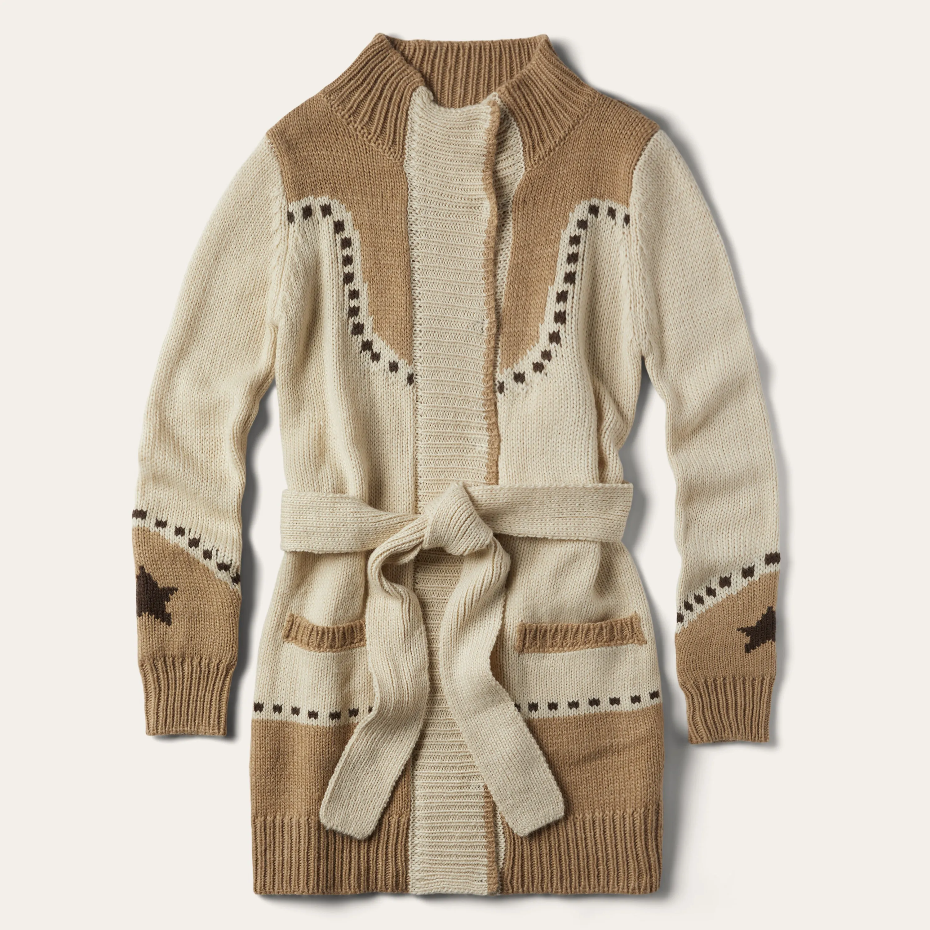 Horseshoe & Star Belted Cardigan -STETSON