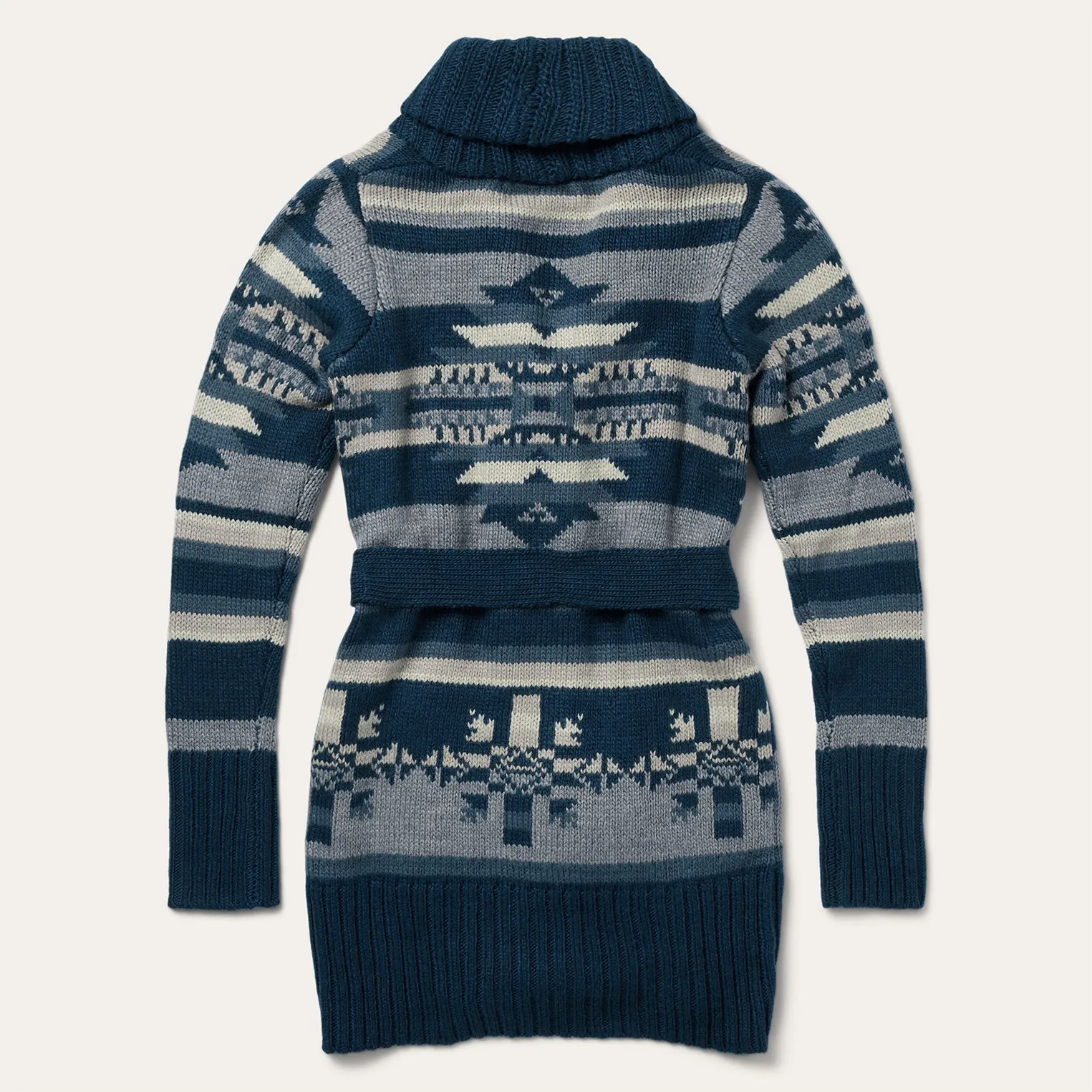 Indigo Aztec Belted Cardigan -STETSON
