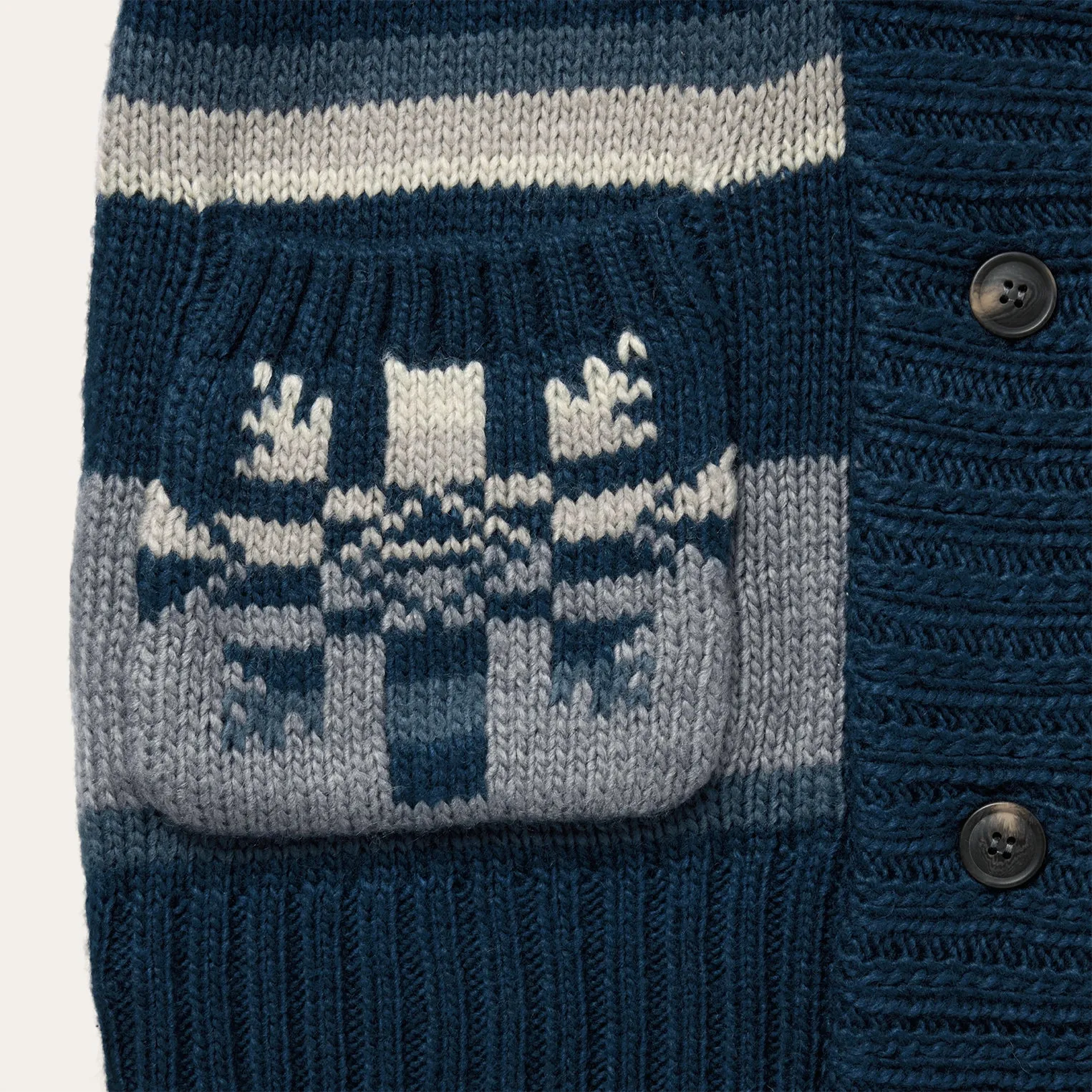 Indigo Aztec Belted Cardigan -STETSON