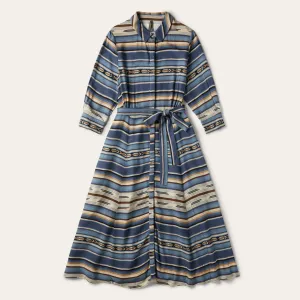 Indigo Serape Print Dress -STETSON