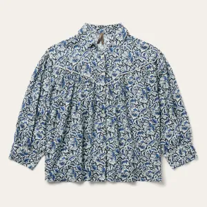 Indigo Tapestry Print Blouse -STETSON