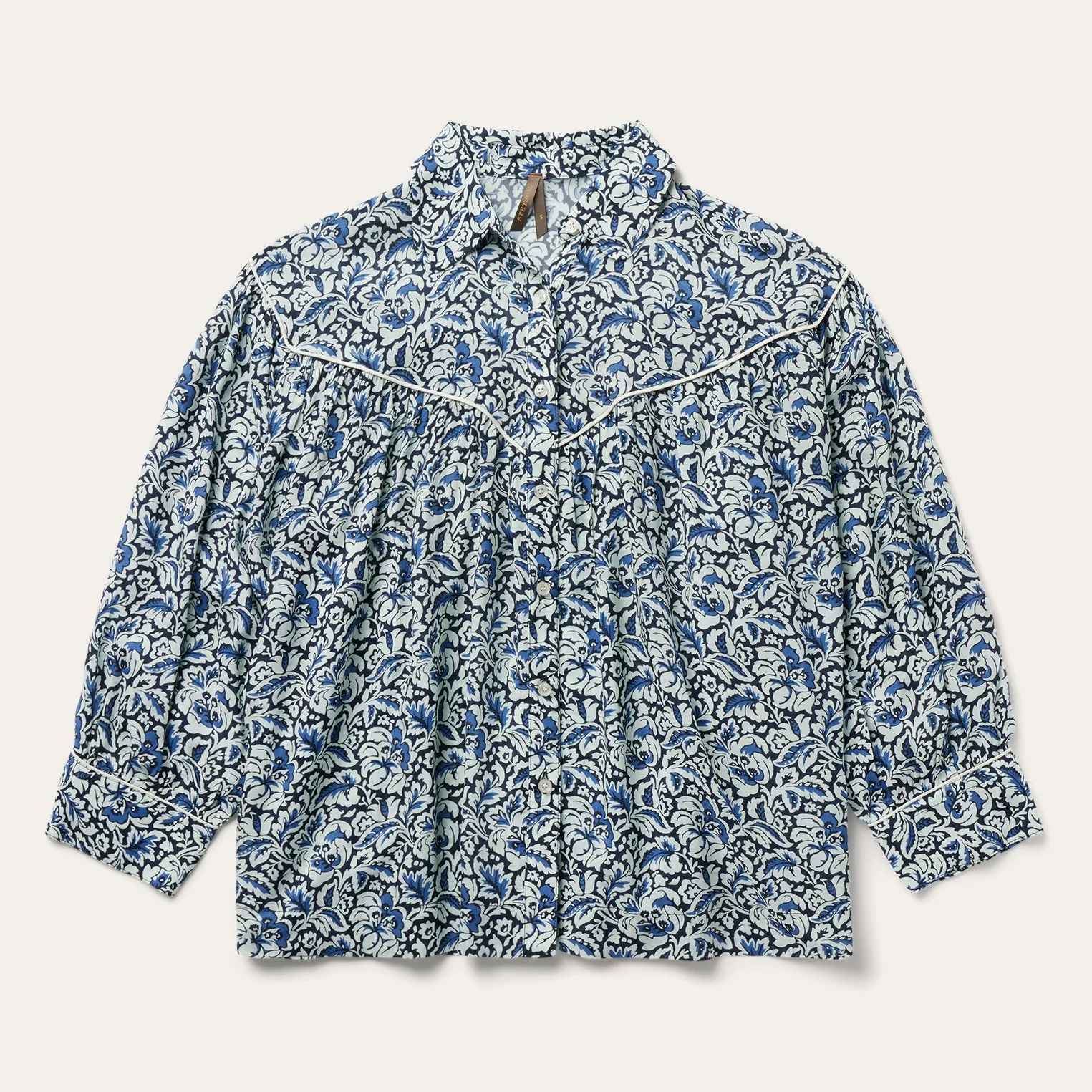 Indigo Tapestry Print Blouse -STETSON