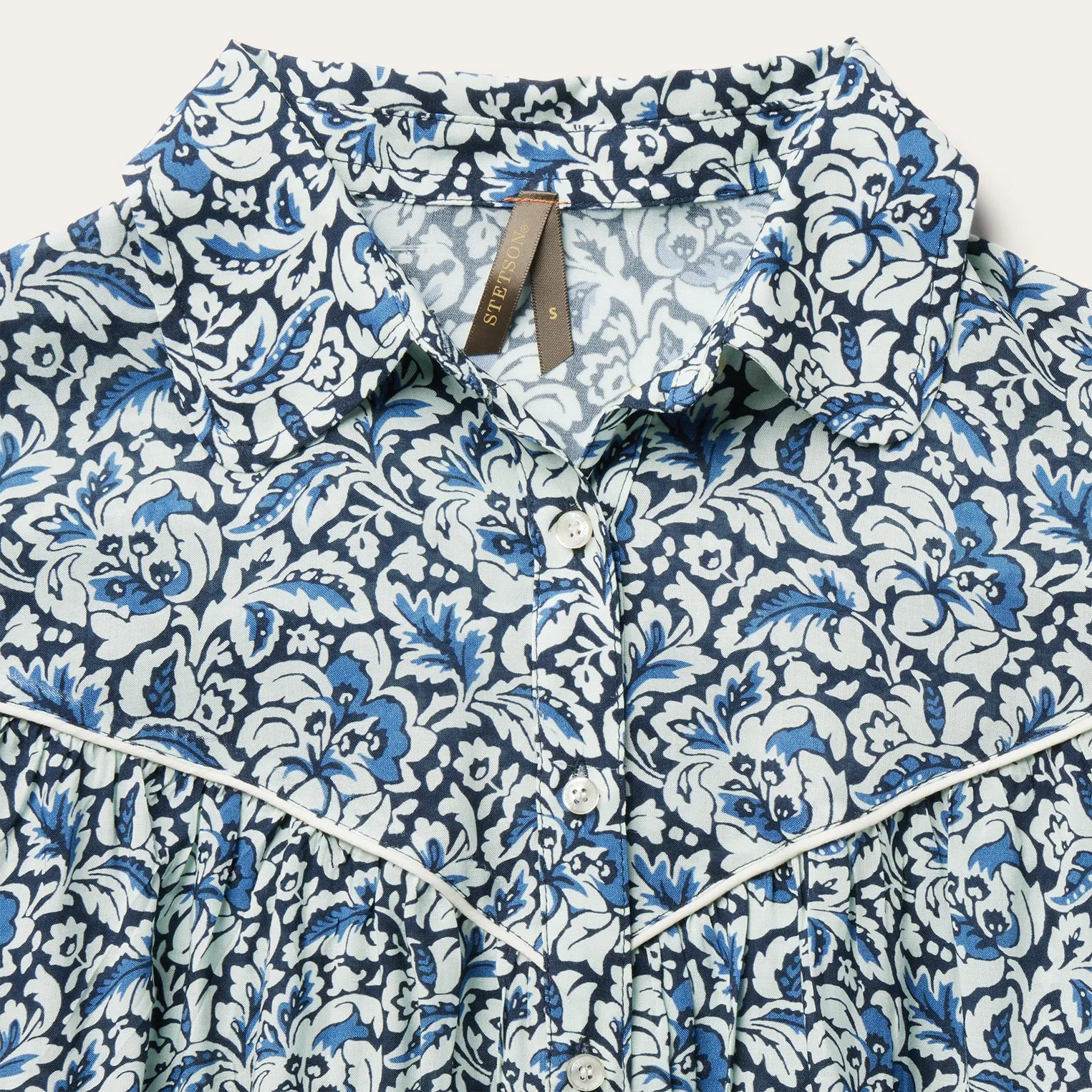 Indigo Tapestry Print Blouse -STETSON