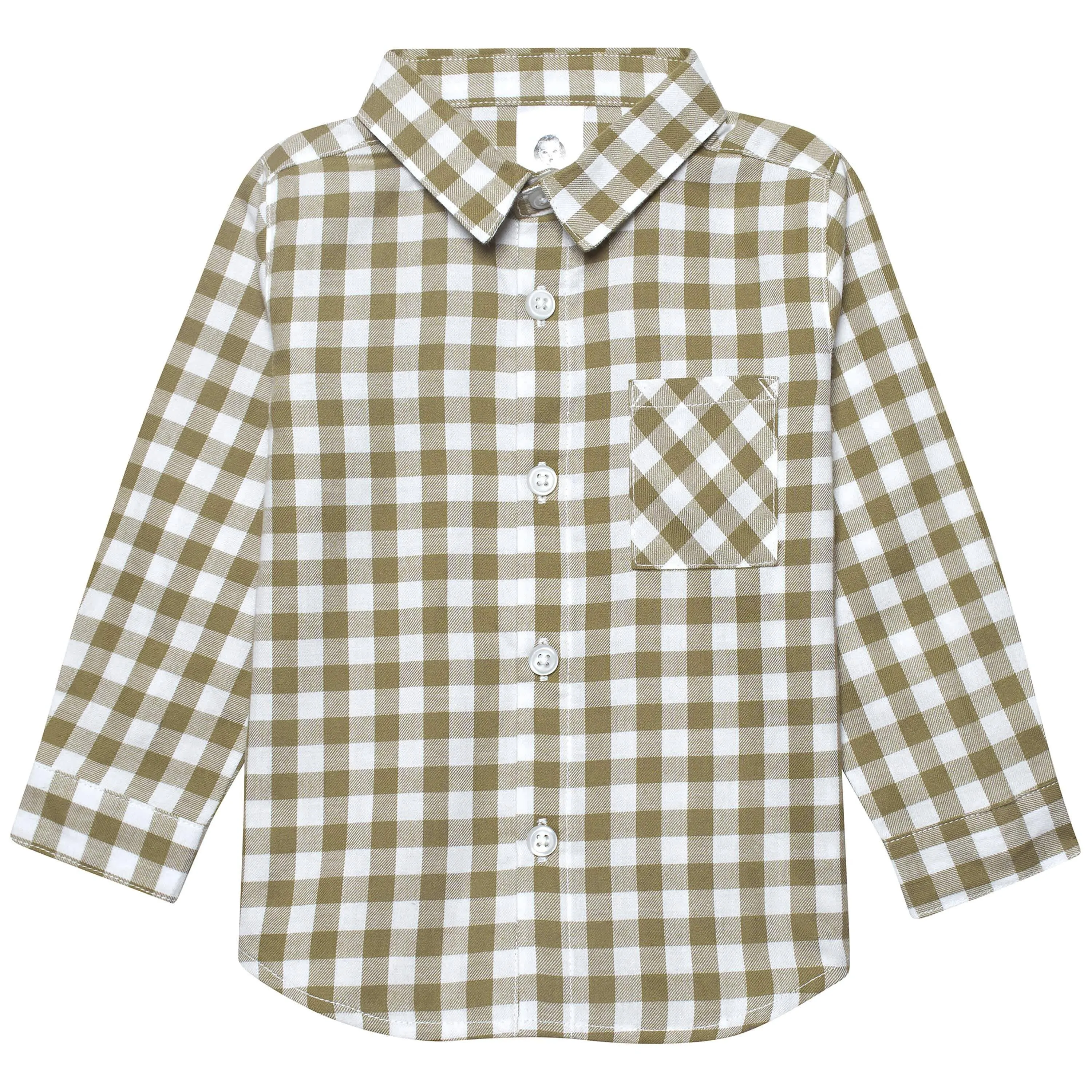 Infant & Toddler Boys Tan Plaid Woven Plaid Shirt Gerber Childrenswea