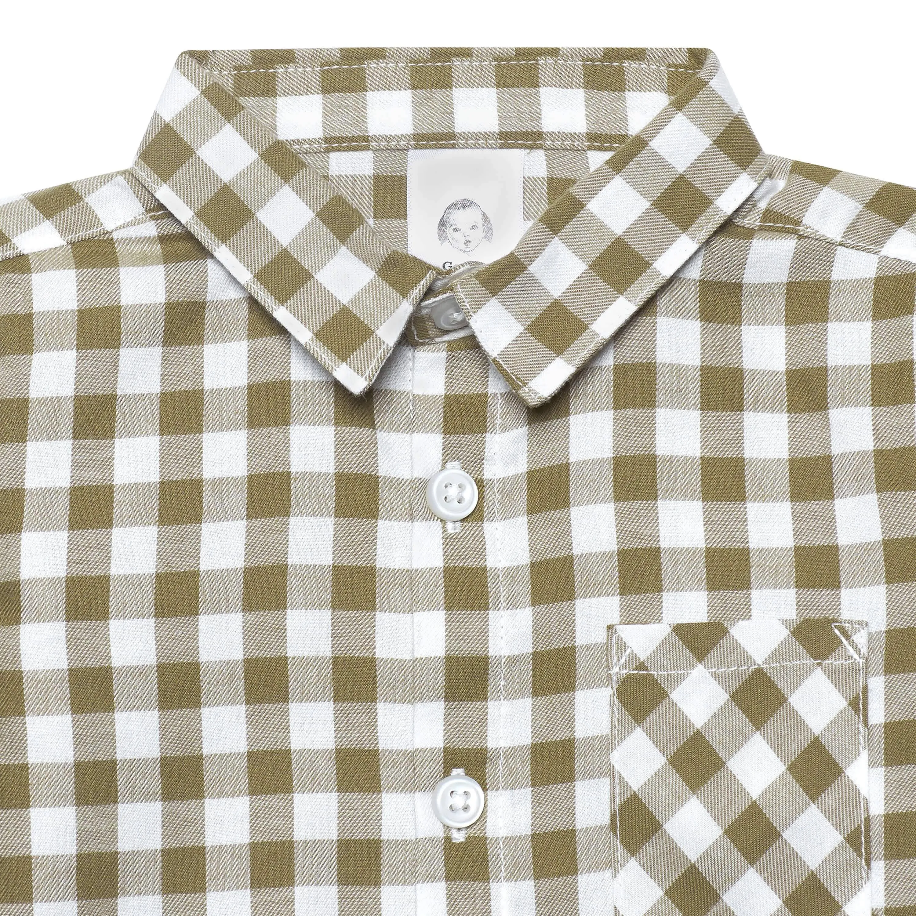 Infant & Toddler Boys Tan Plaid Woven Plaid Shirt Gerber Childrenswea