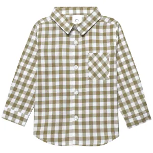 Infant & Toddler Boys Tan Plaid Woven Plaid Shirt Gerber Childrenswea