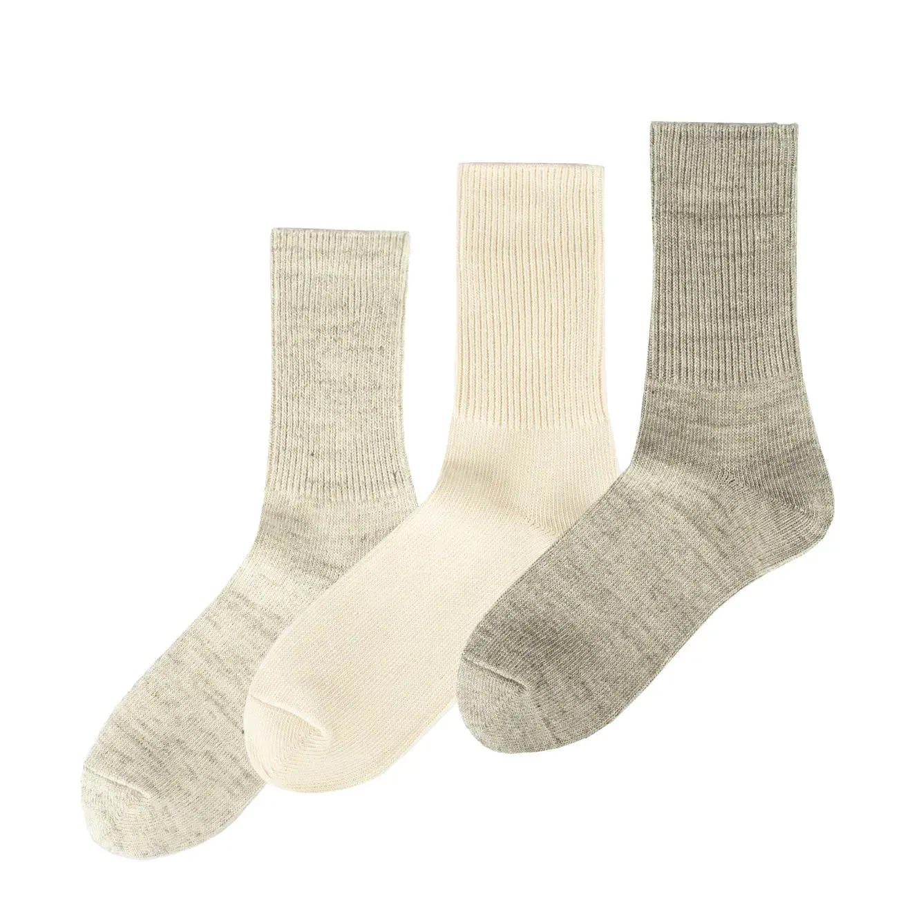 Insta-Worthy Rototo Organic Daily 3 Pack Ribbed Ecru / Gray  Stylish & Comfortable