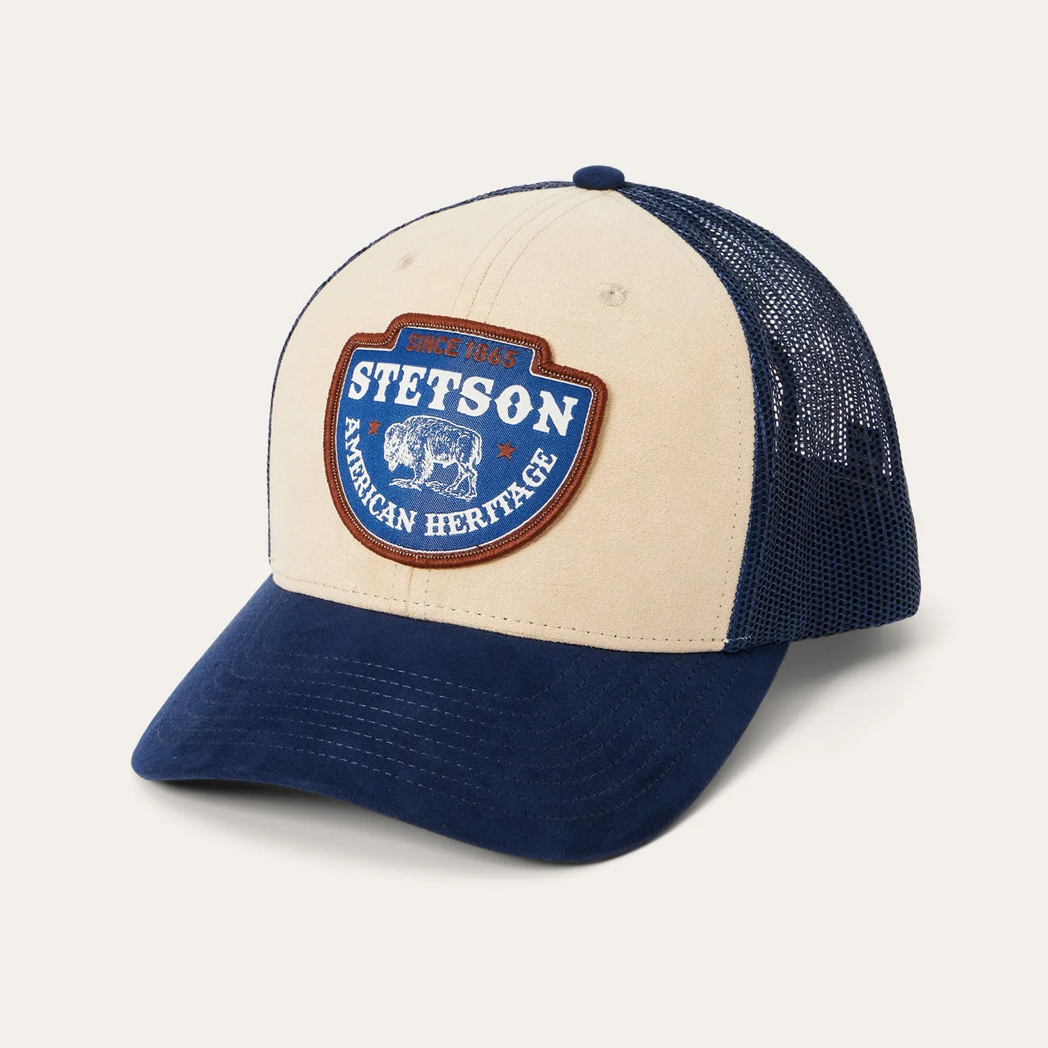 Khaki Arrowhead Patch Trucker Cap -STETSON