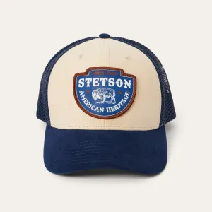 Khaki Arrowhead Patch Trucker Cap -STETSON