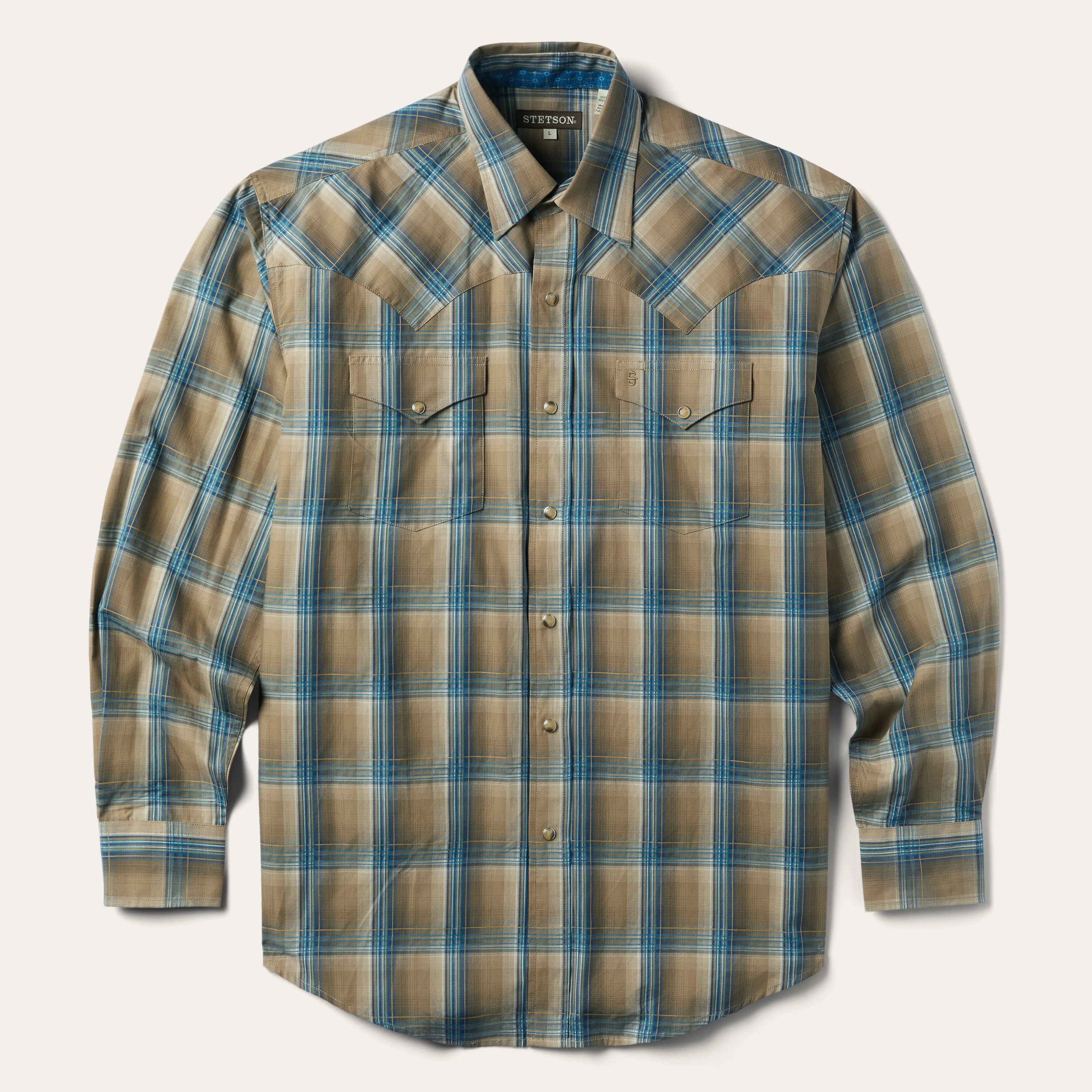 Khaki Ombre Plaid Shirt -STETSON