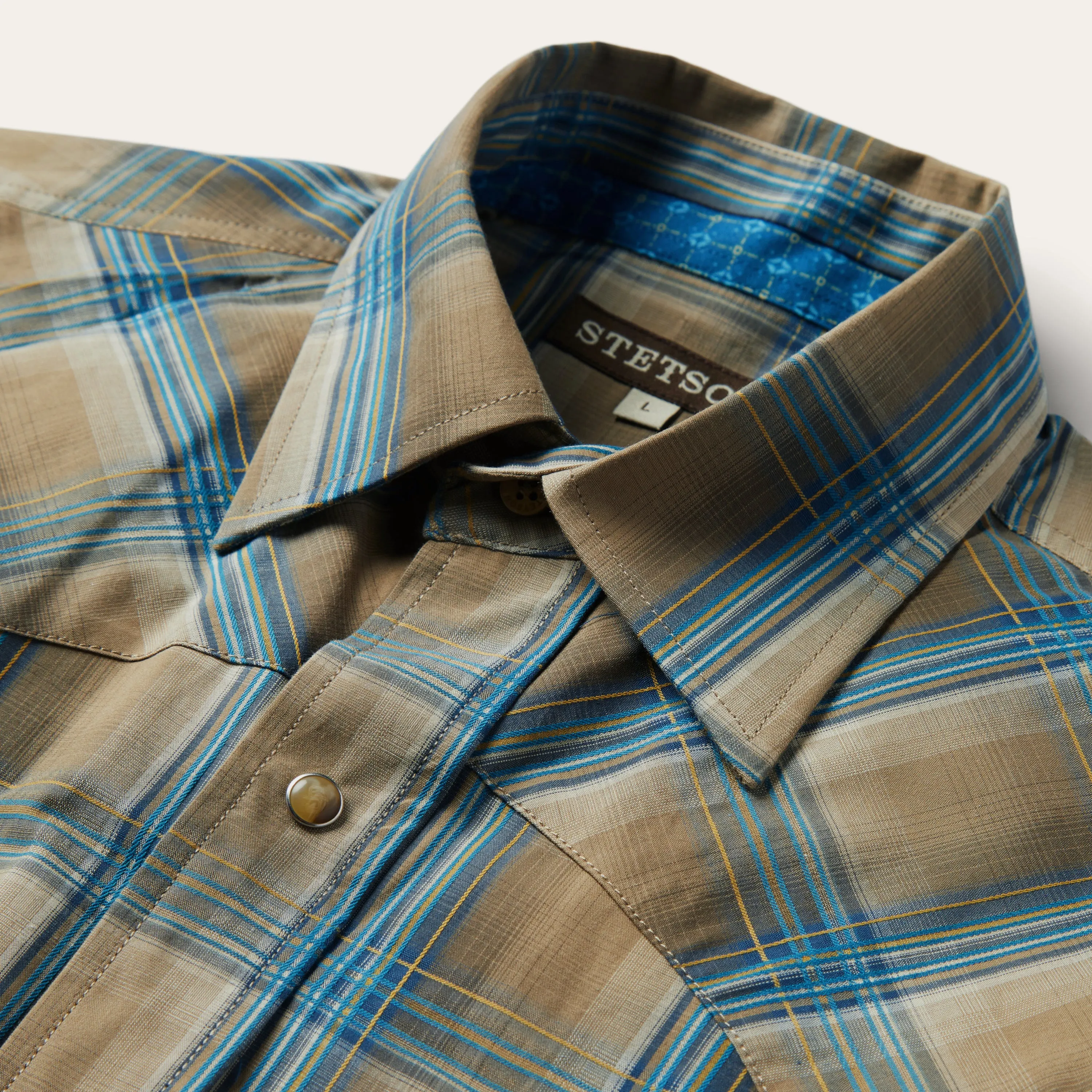 Khaki Ombre Plaid Shirt -STETSON