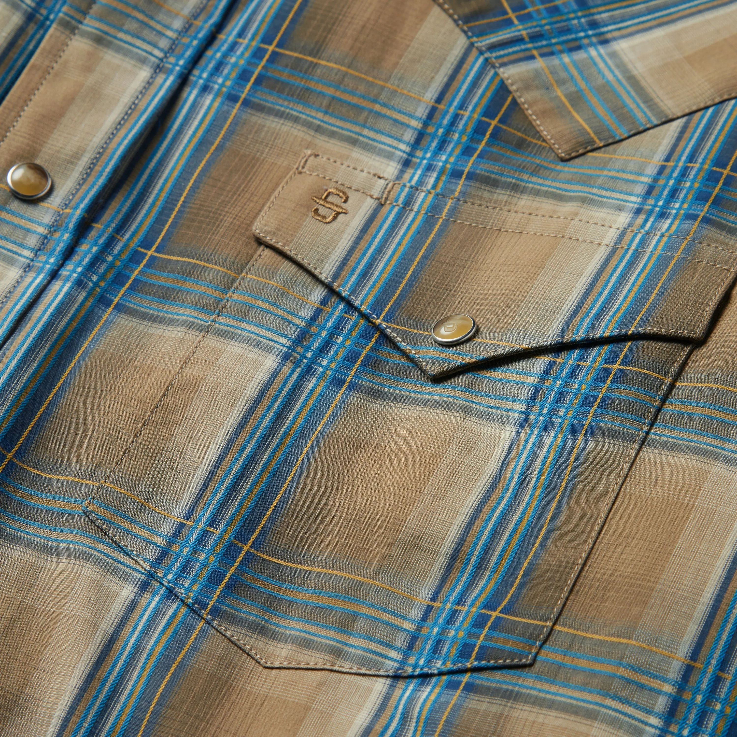 Khaki Ombre Plaid Shirt -STETSON