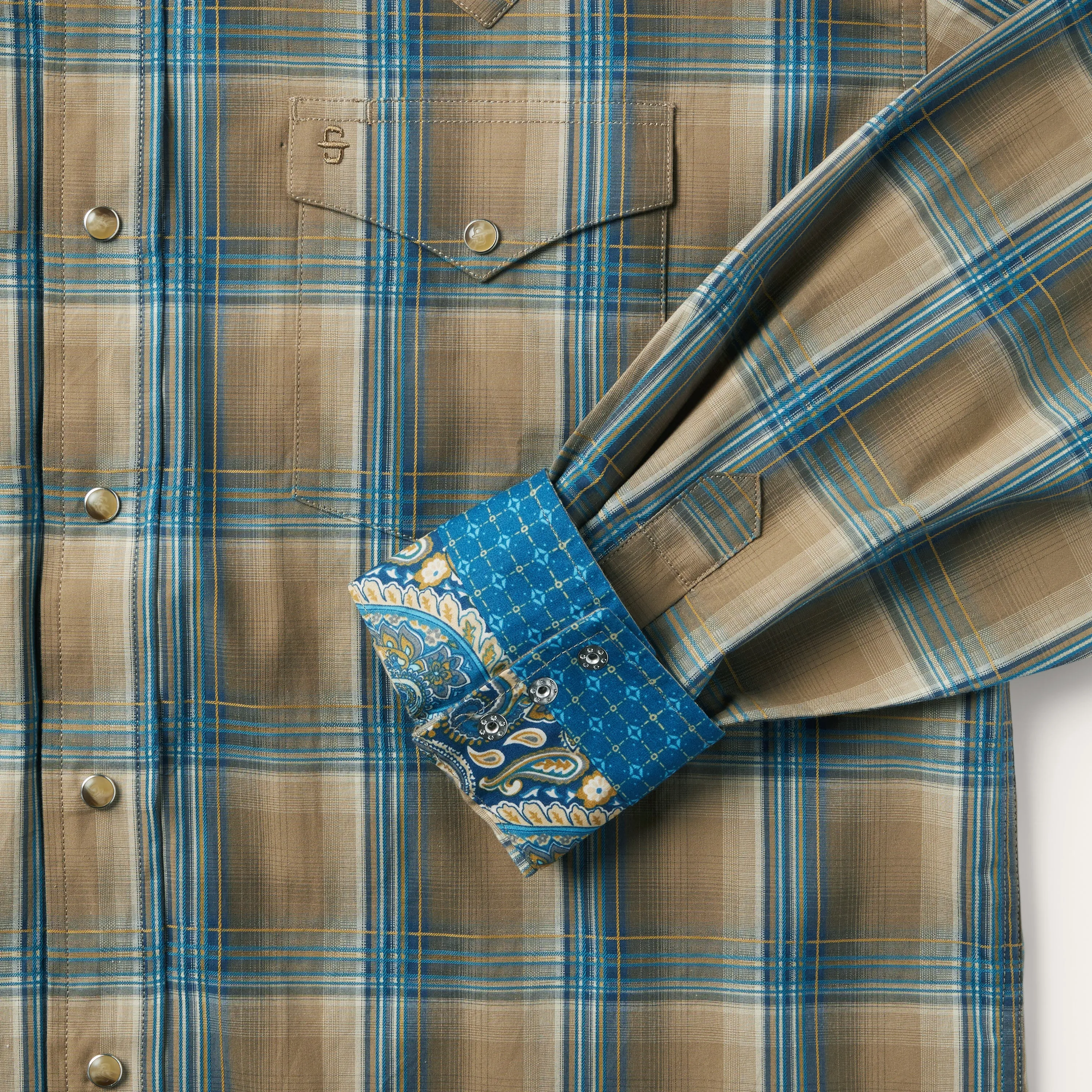 Khaki Ombre Plaid Shirt -STETSON