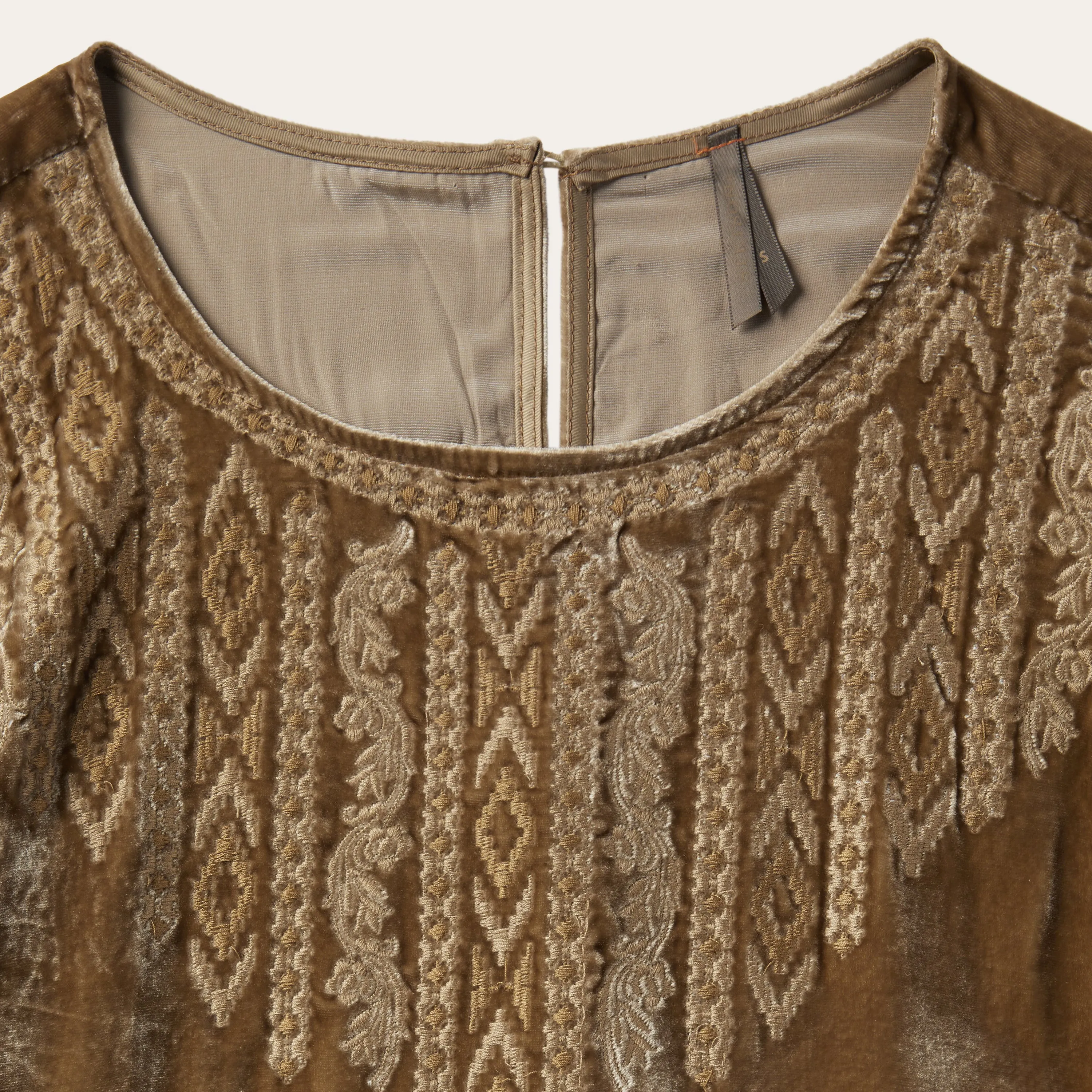 Khaki Velvet Babydoll Dress -STETSON