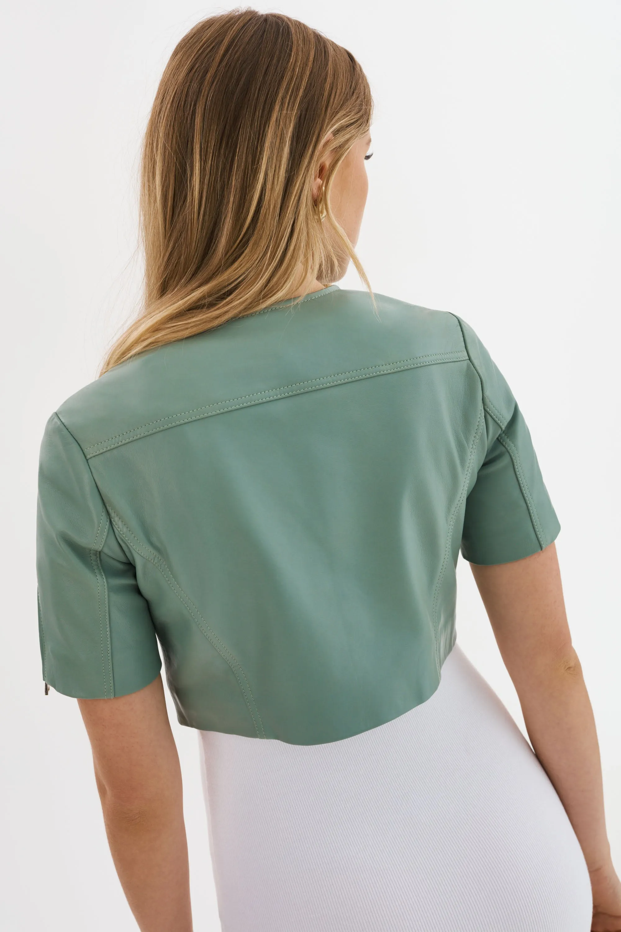 KIRSI CH | Cropped Biker Jacket